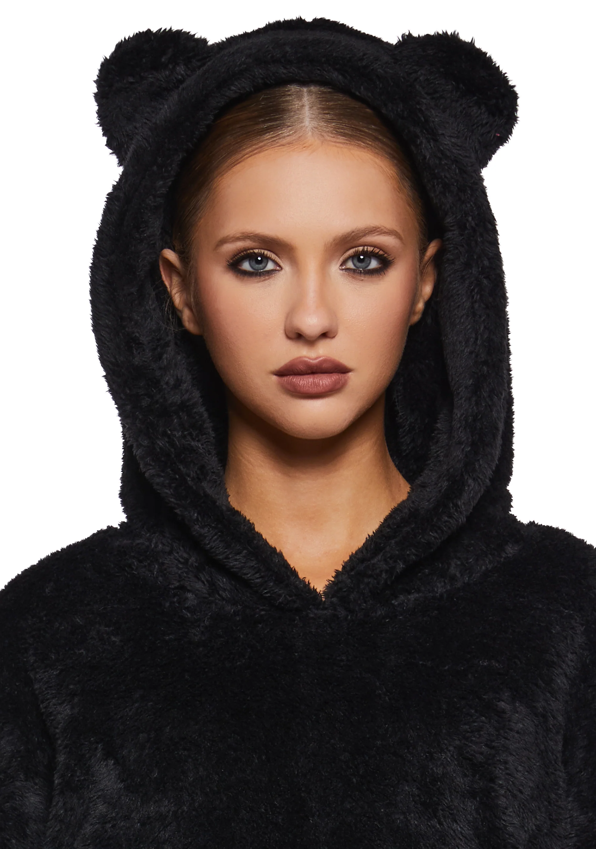Bear It All Faux Fur Hoodie - Black - Image 5