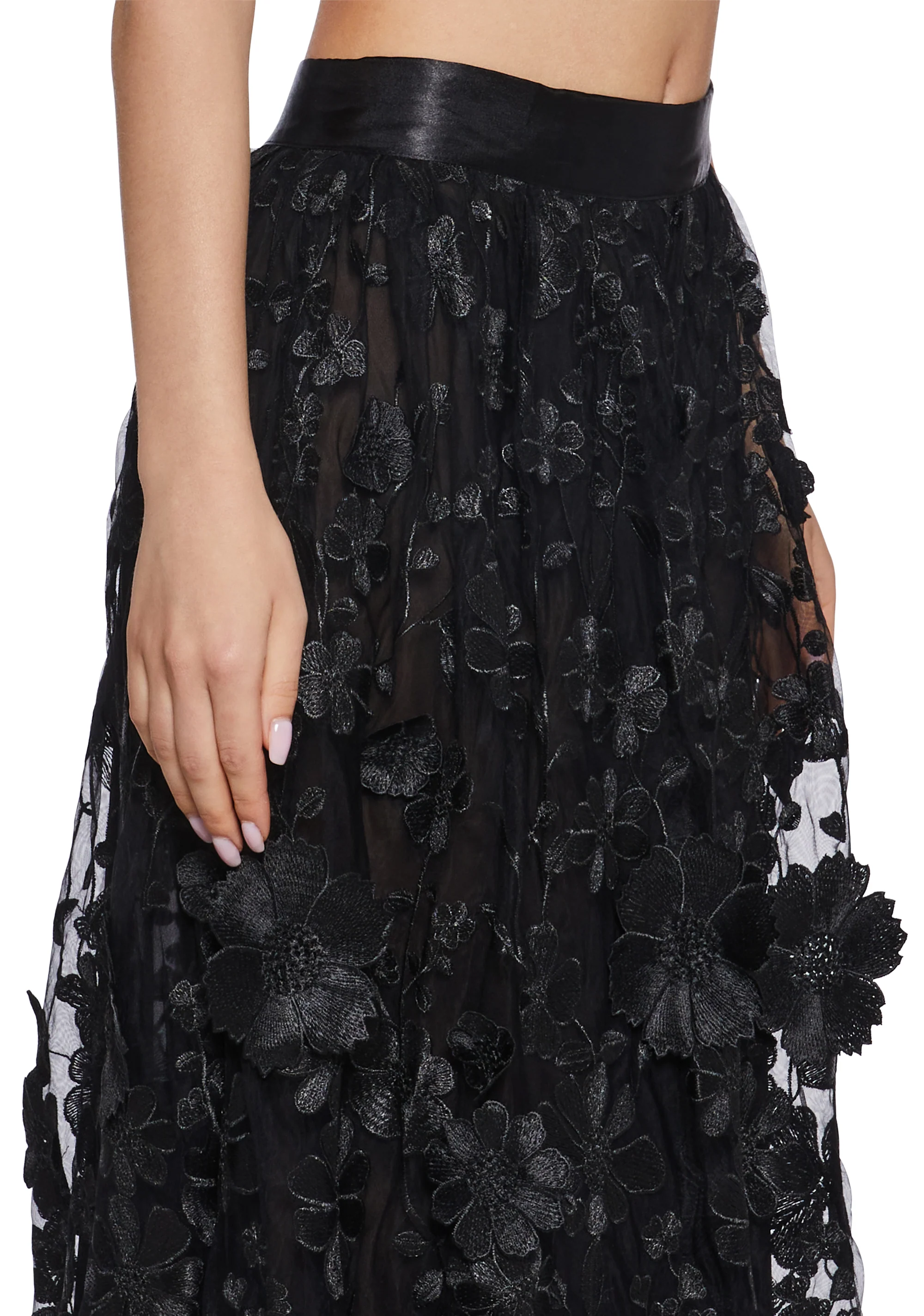 Floral Dreams Maxi Skirt - Black - Image 5