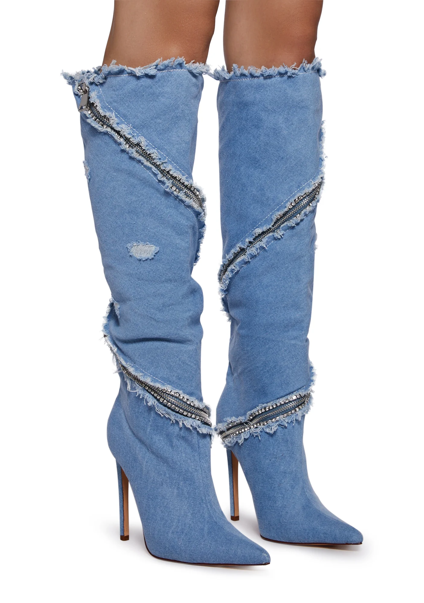 Bebop Denim Stiletto Boots - Image 3