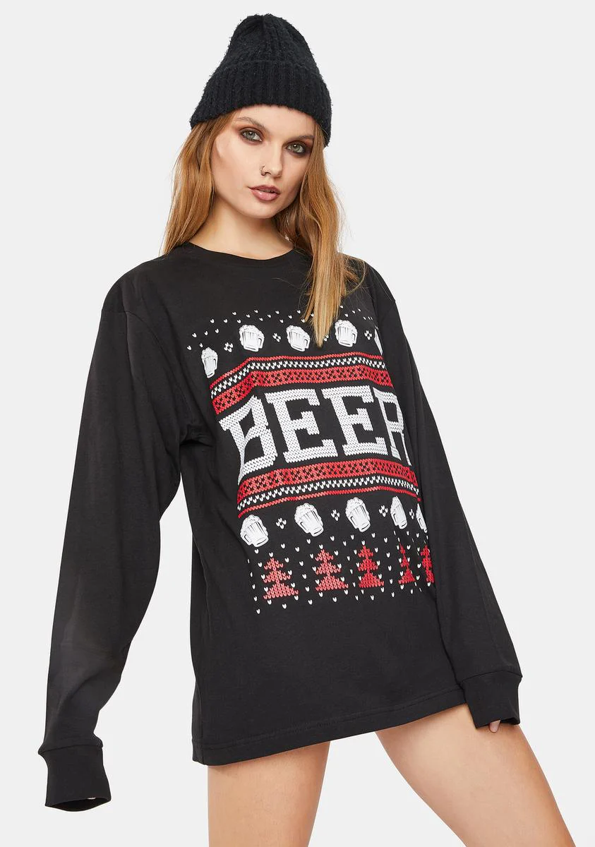 Beer Xmas Graphic Tee - Image 2