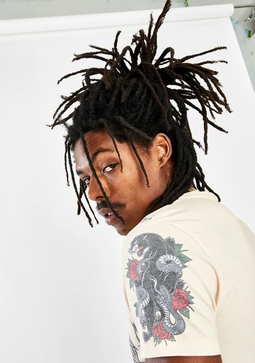 Beige Tattoo Graphic Tee - Image 4