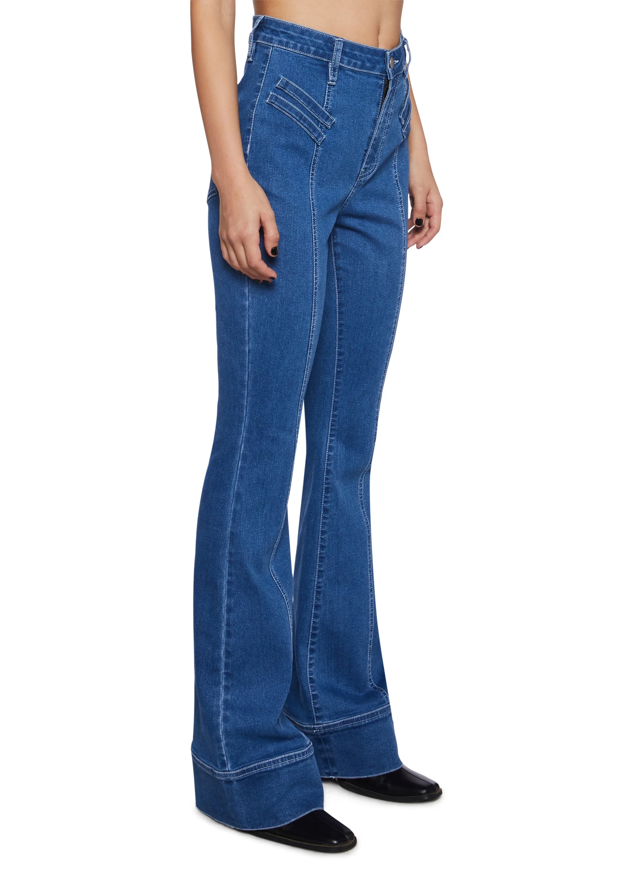 Belated Thanks Flared Denim Jeans - Image 3