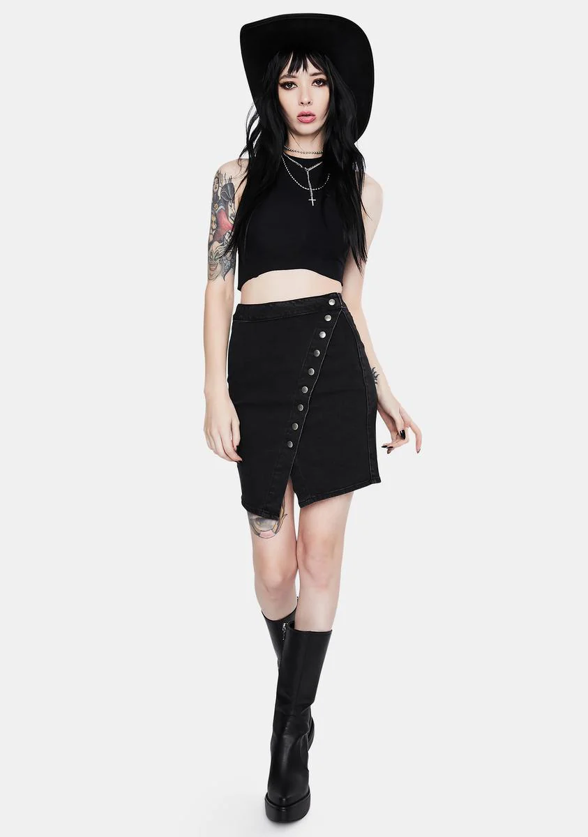 Bell Snap Denim Skirt - Image 3