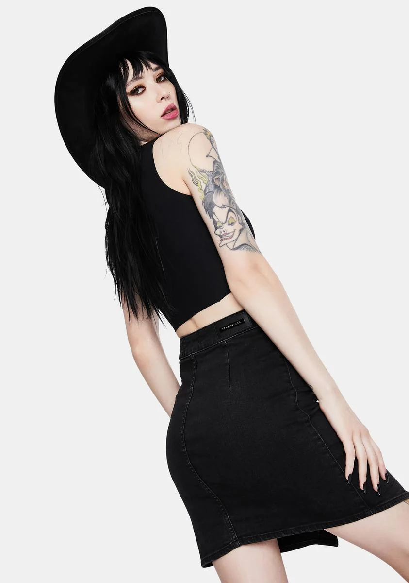 Bell Snap Denim Skirt - Image 4
