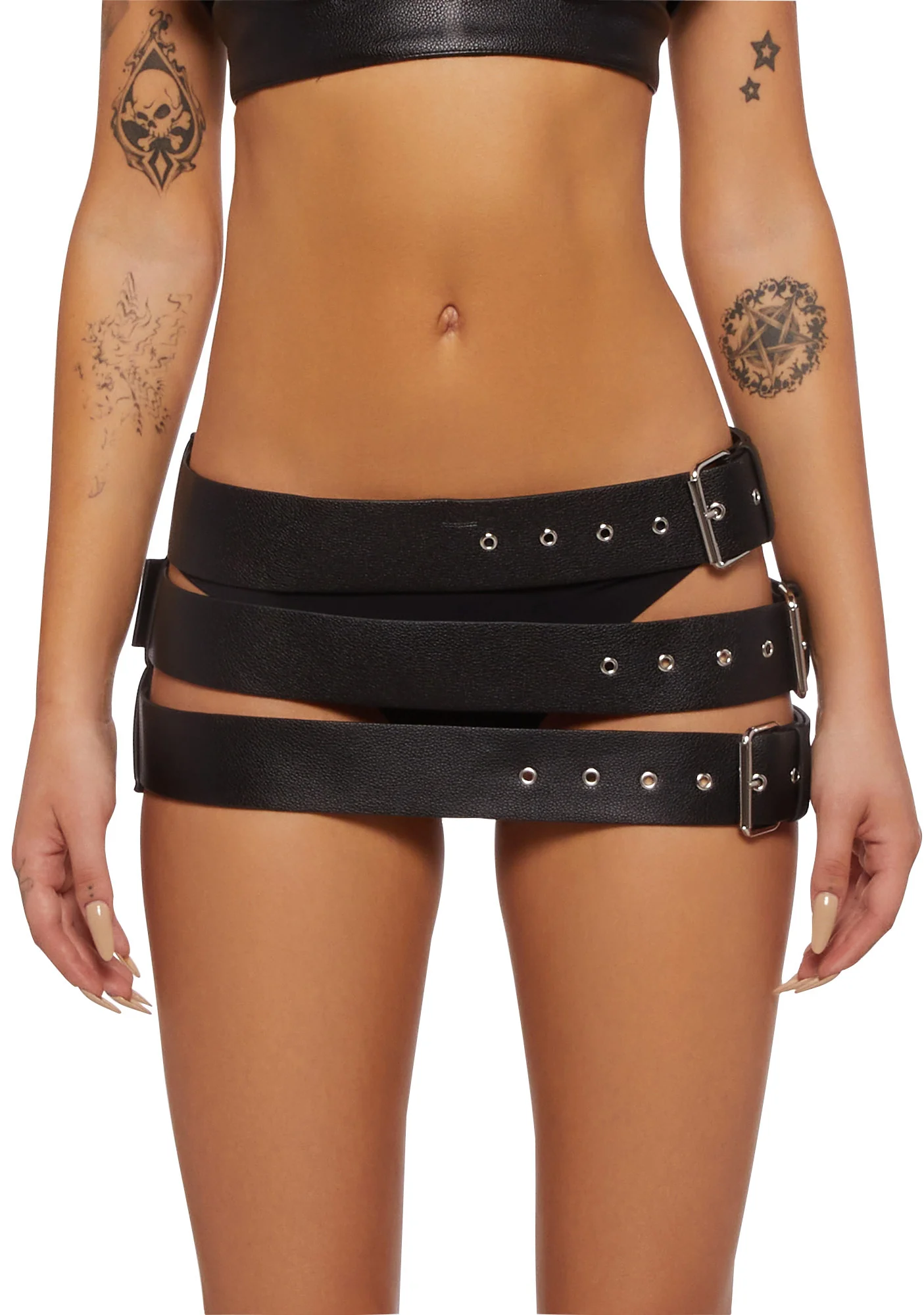 Belt Mini Skirt - Black - Image 5