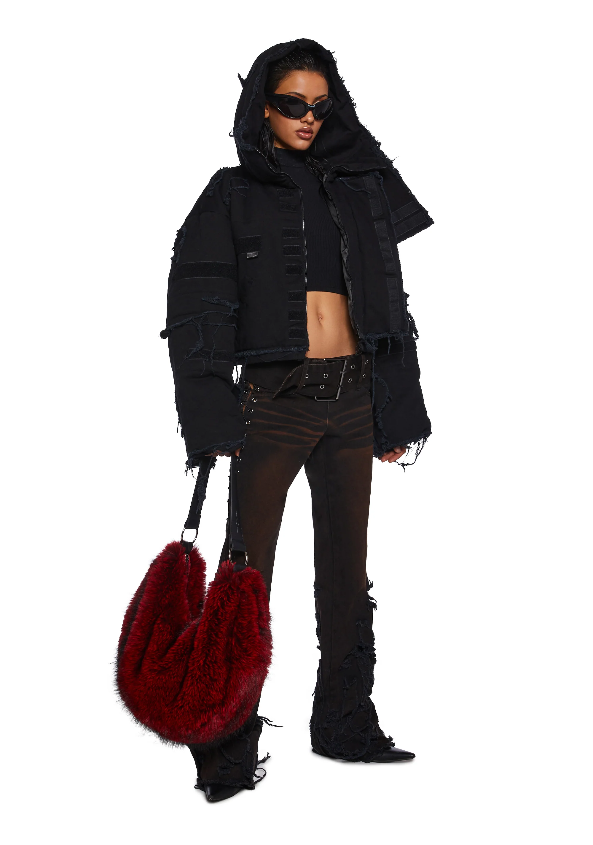 Belted Distressed Pants - Image 2