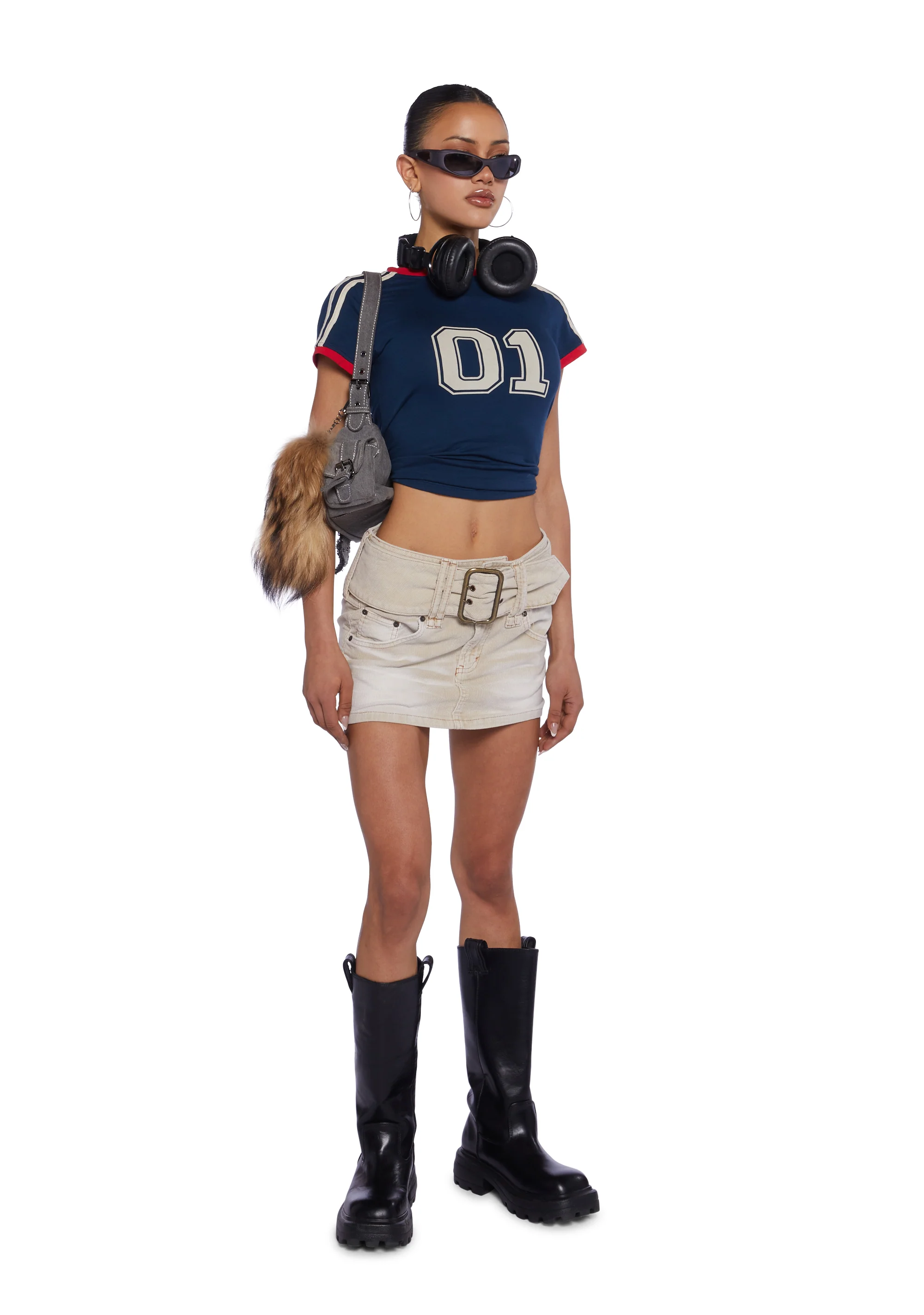 Belted Mini Skirt - Corduroy - Image 2