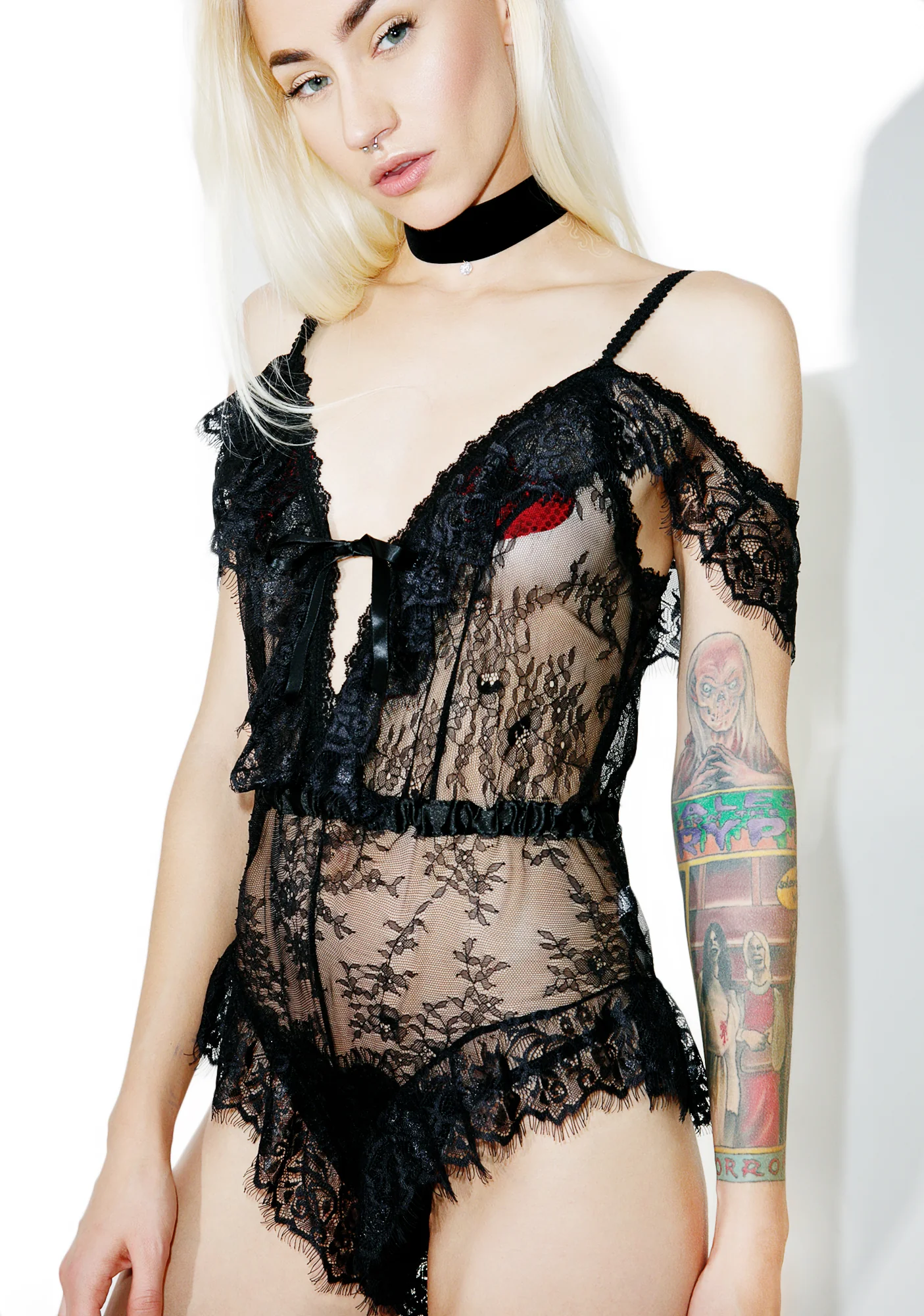 Best Behavior Lace Romper - Image 2