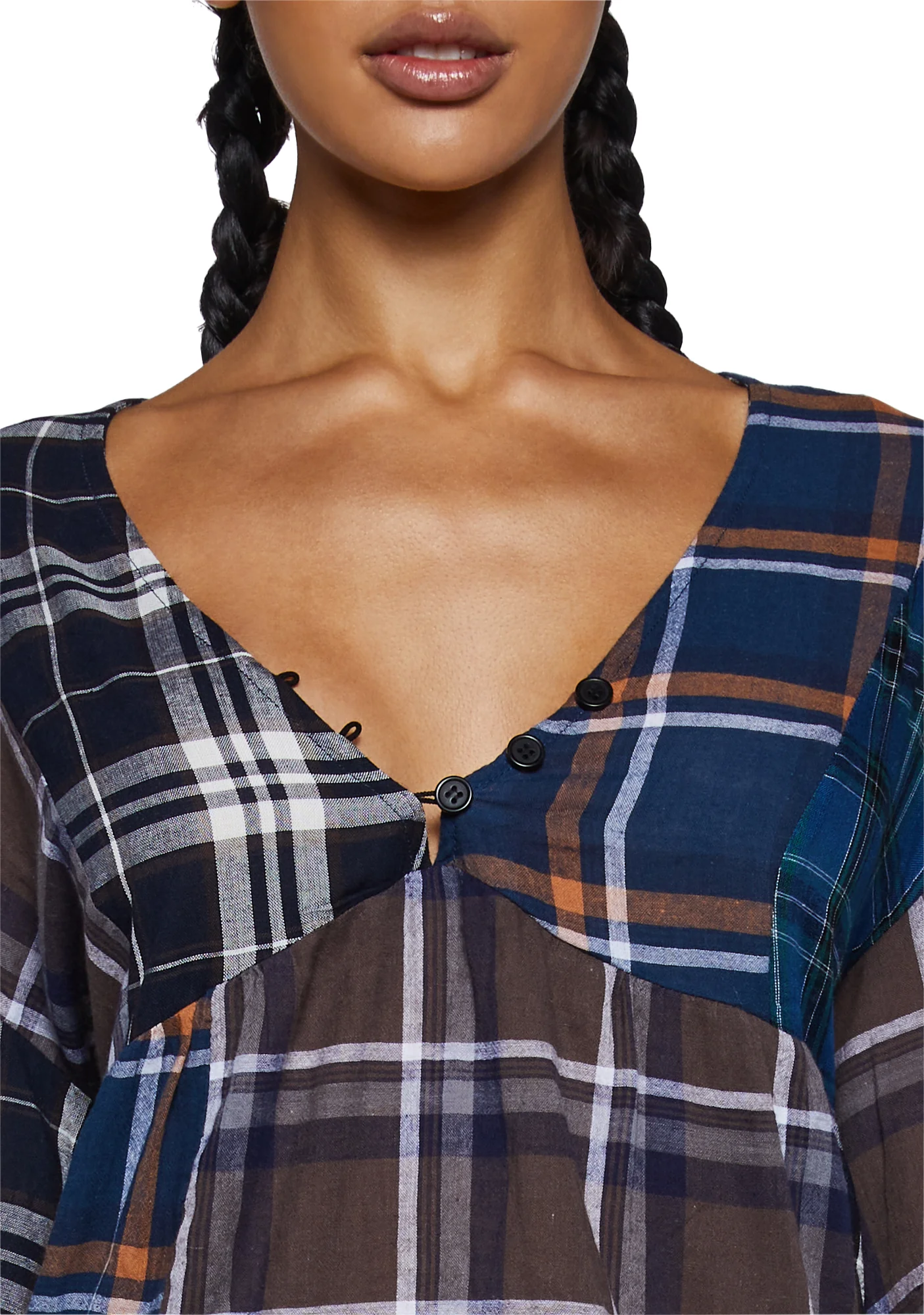 Better Together Plaid Mini Dress- Brown - Image 5