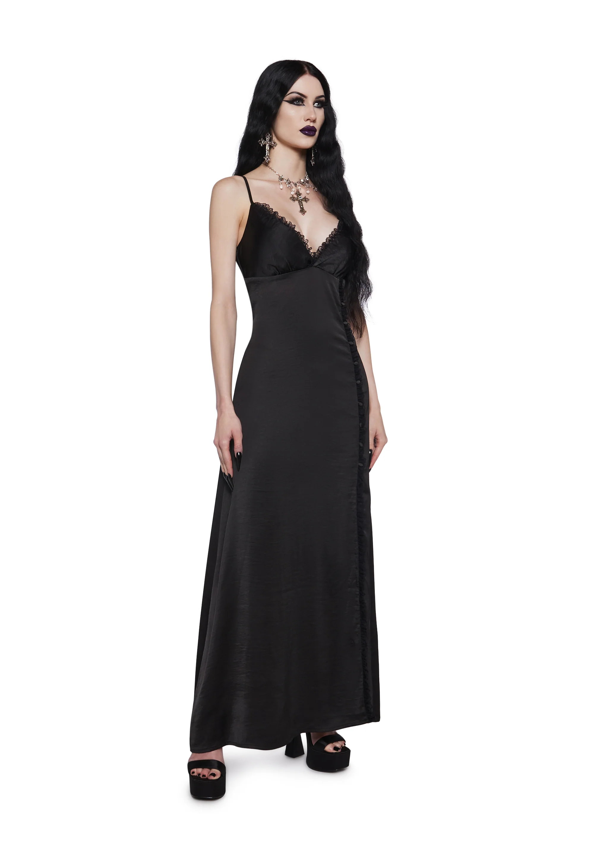 Bewitching Moon Satin Maxi Dress - Image 5