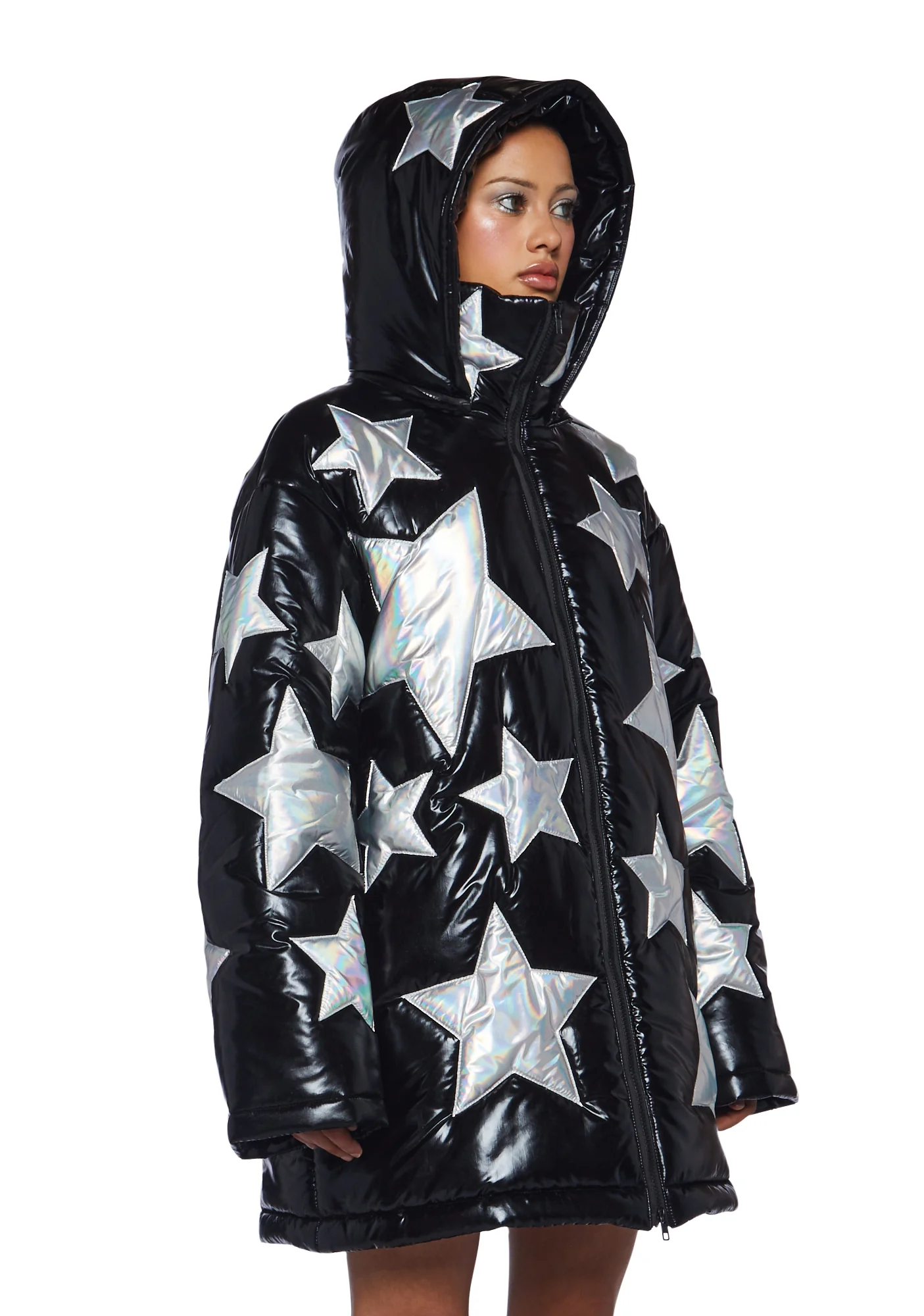 Beyond The Stars Puffer Jacket- Black - Image 3