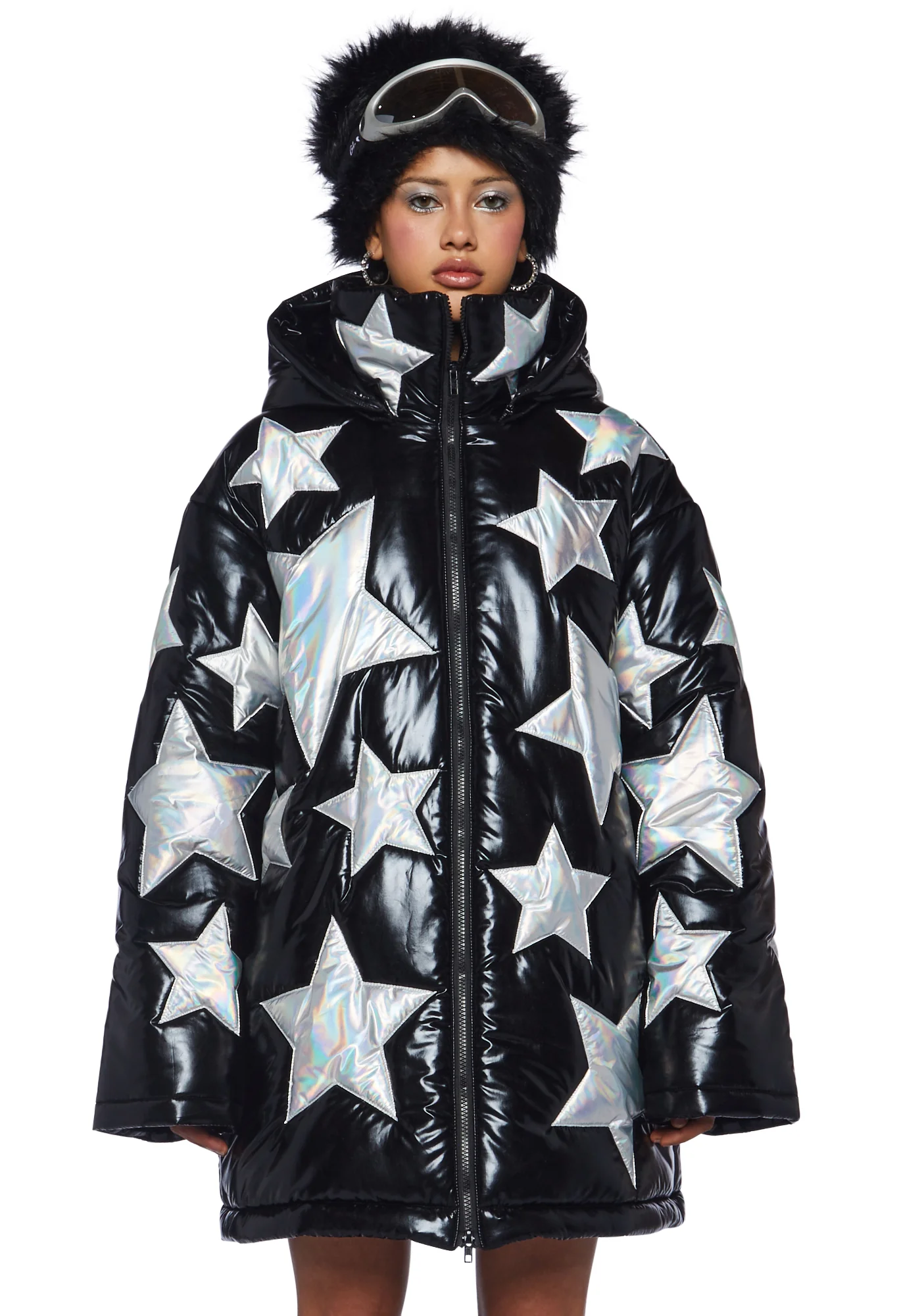 Beyond The Stars Puffer Jacket- Black - Image 5