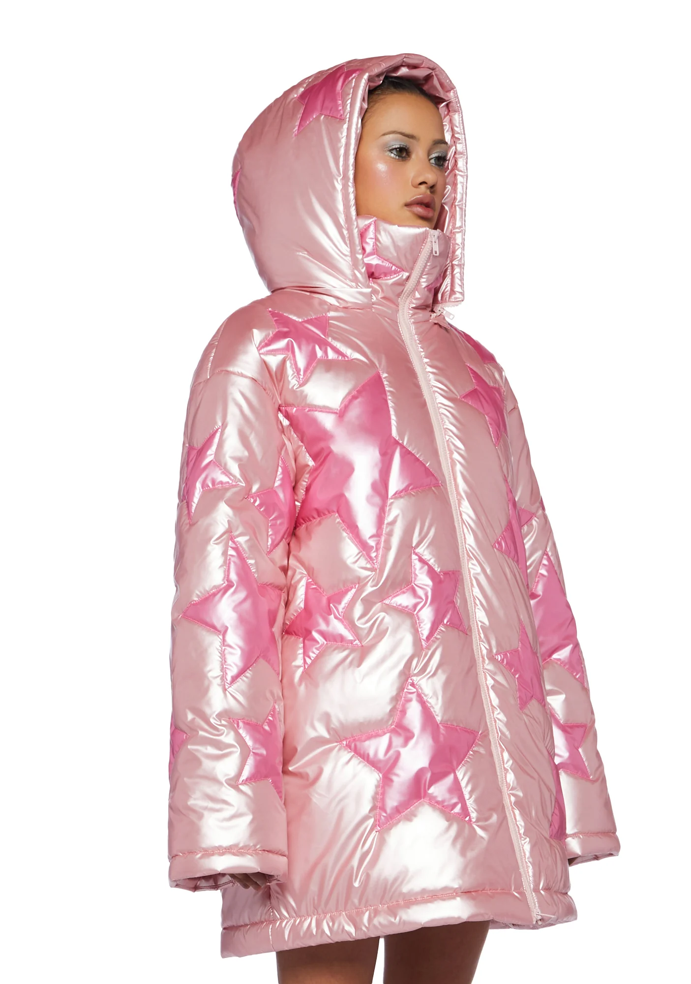 Beyond The Stars Puffer Jacket- Pink - Image 3