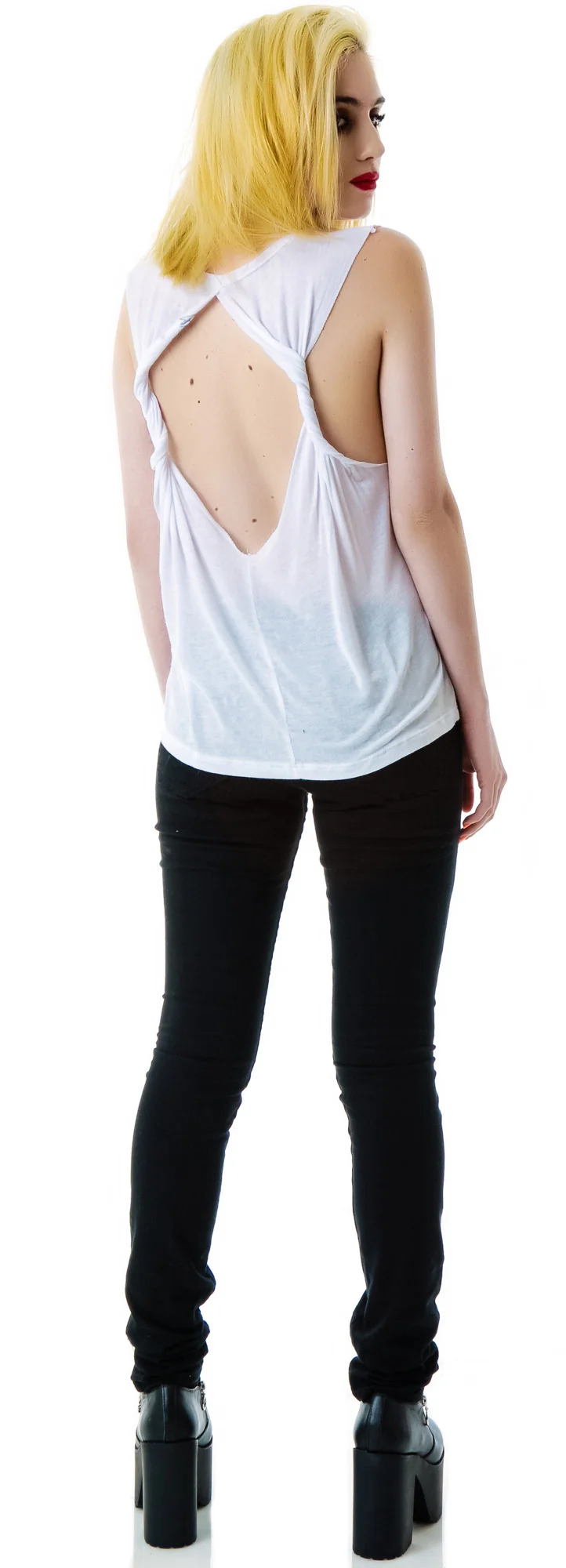 Big Skull Twist Back Moto Tank - Image 5