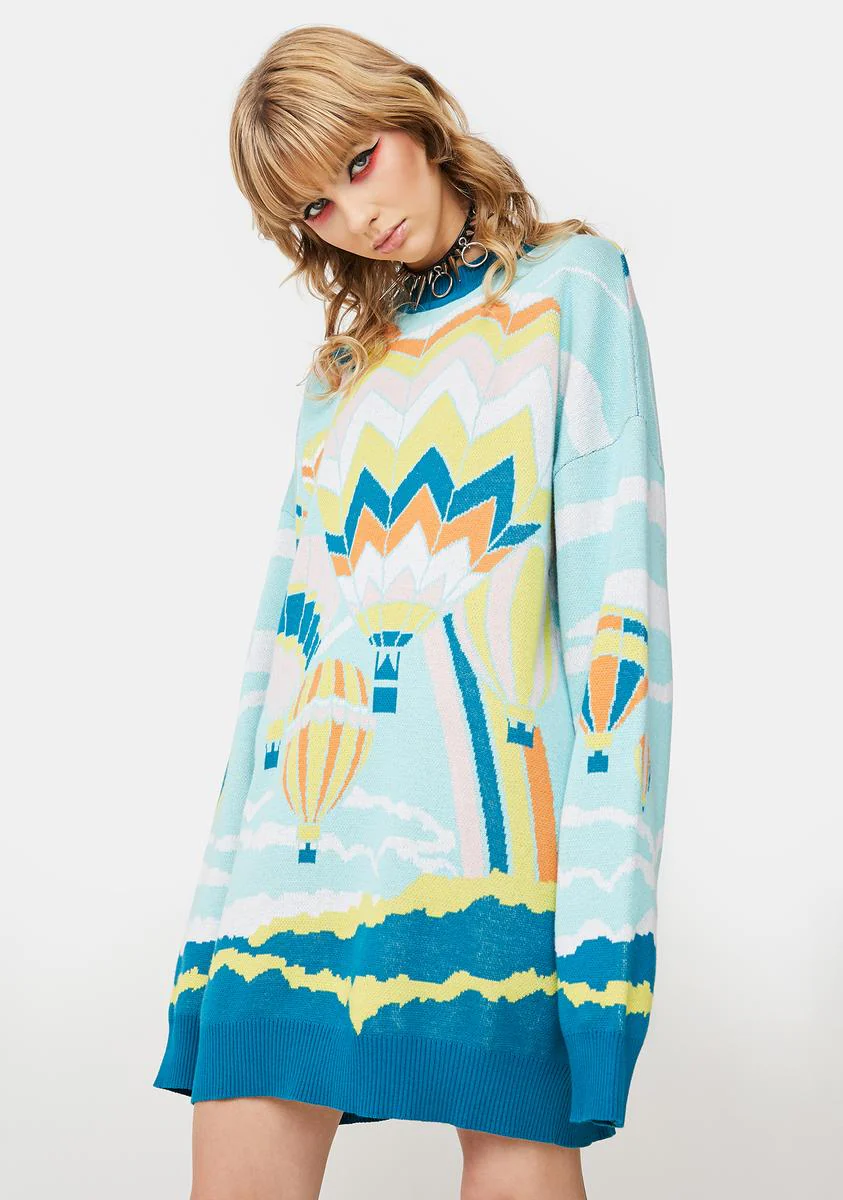 Bird's Eye View Intarsia Knit Sweater - Image 2