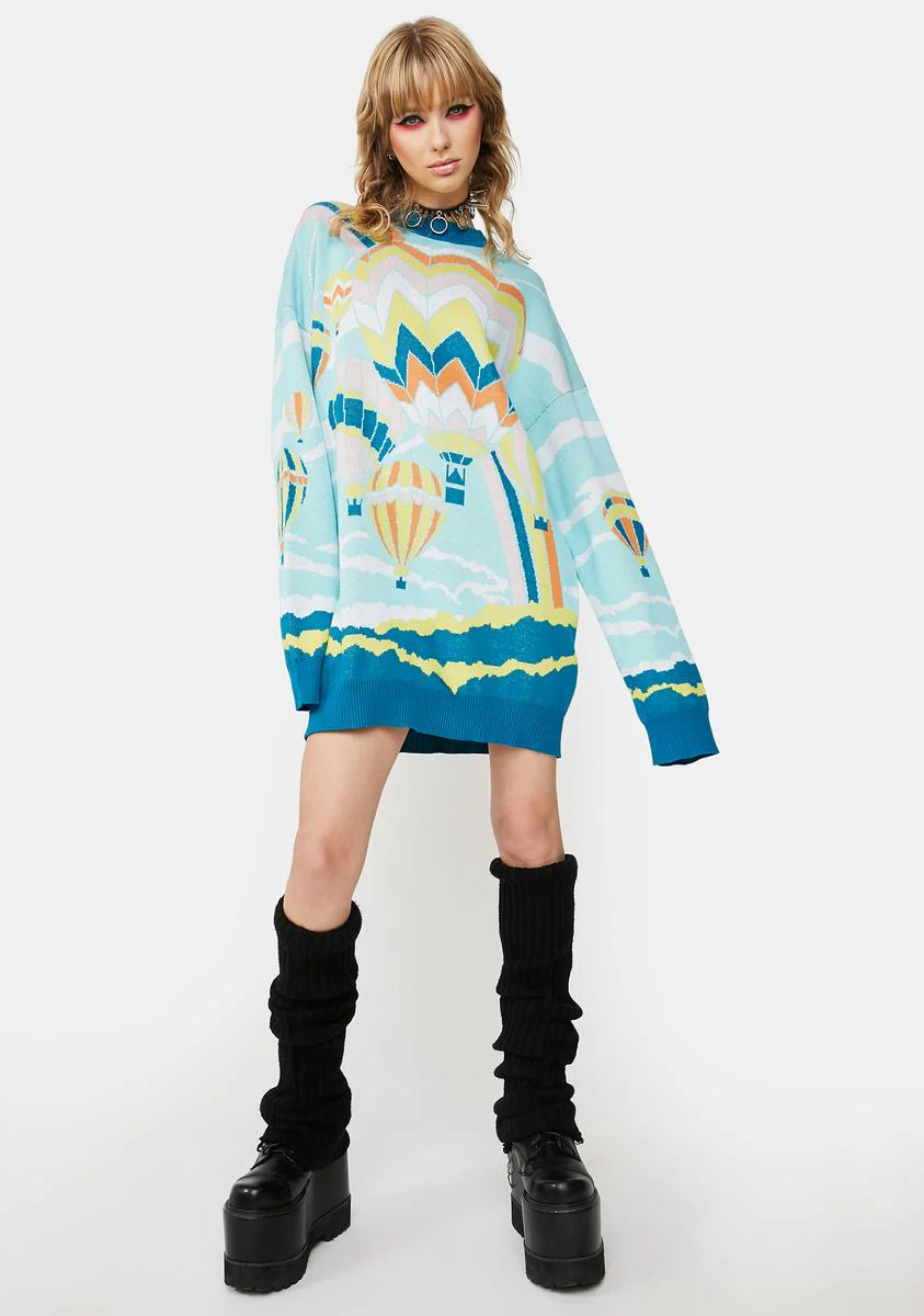 Bird's Eye View Intarsia Knit Sweater - Image 3