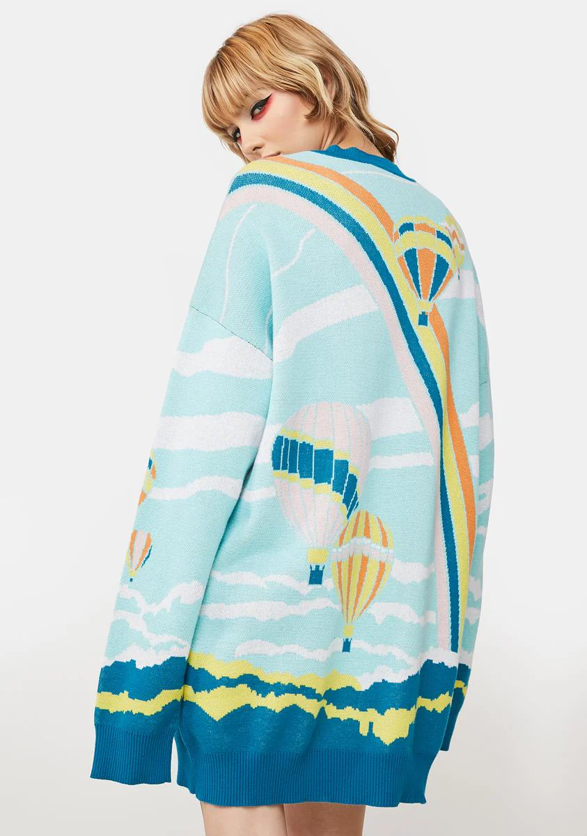 Bird's Eye View Intarsia Knit Sweater - Image 4