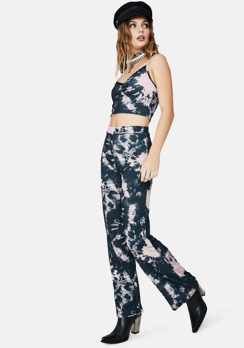 Black And Pink Tie Dye Trousers - Image 2