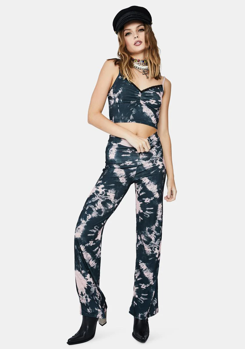 Black And Pink Tie Dye Trousers - Image 3