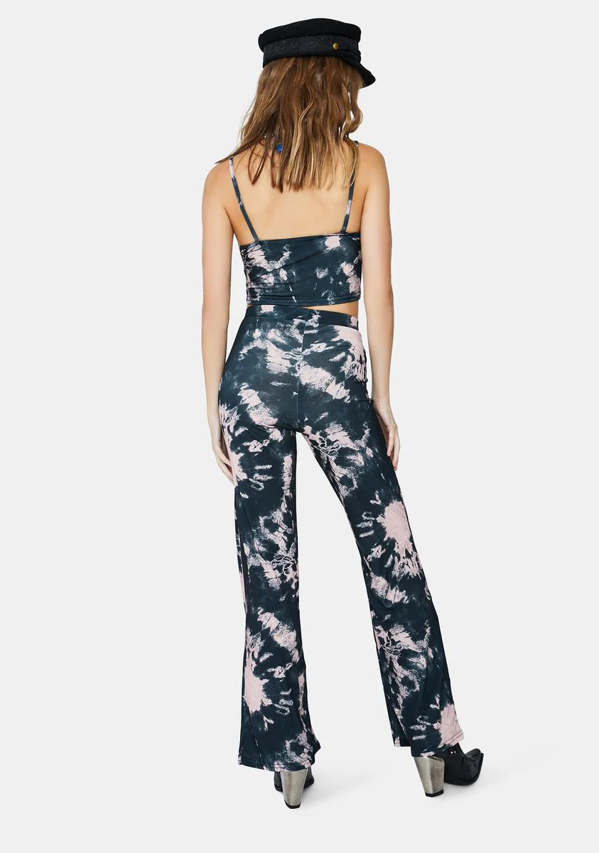 Black And Pink Tie Dye Trousers - Image 4
