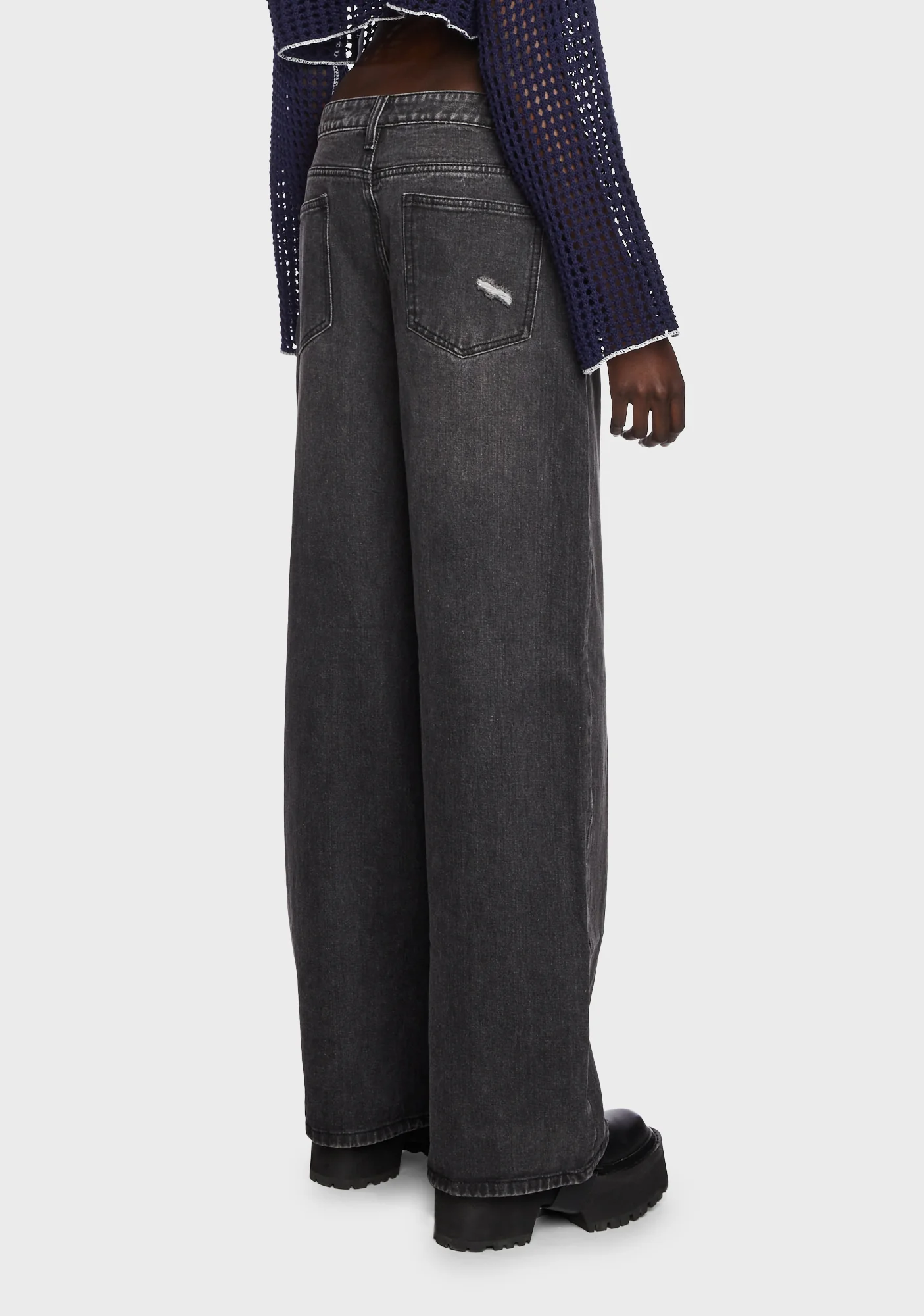 Black Baggy Ripped Jeans - Image 4