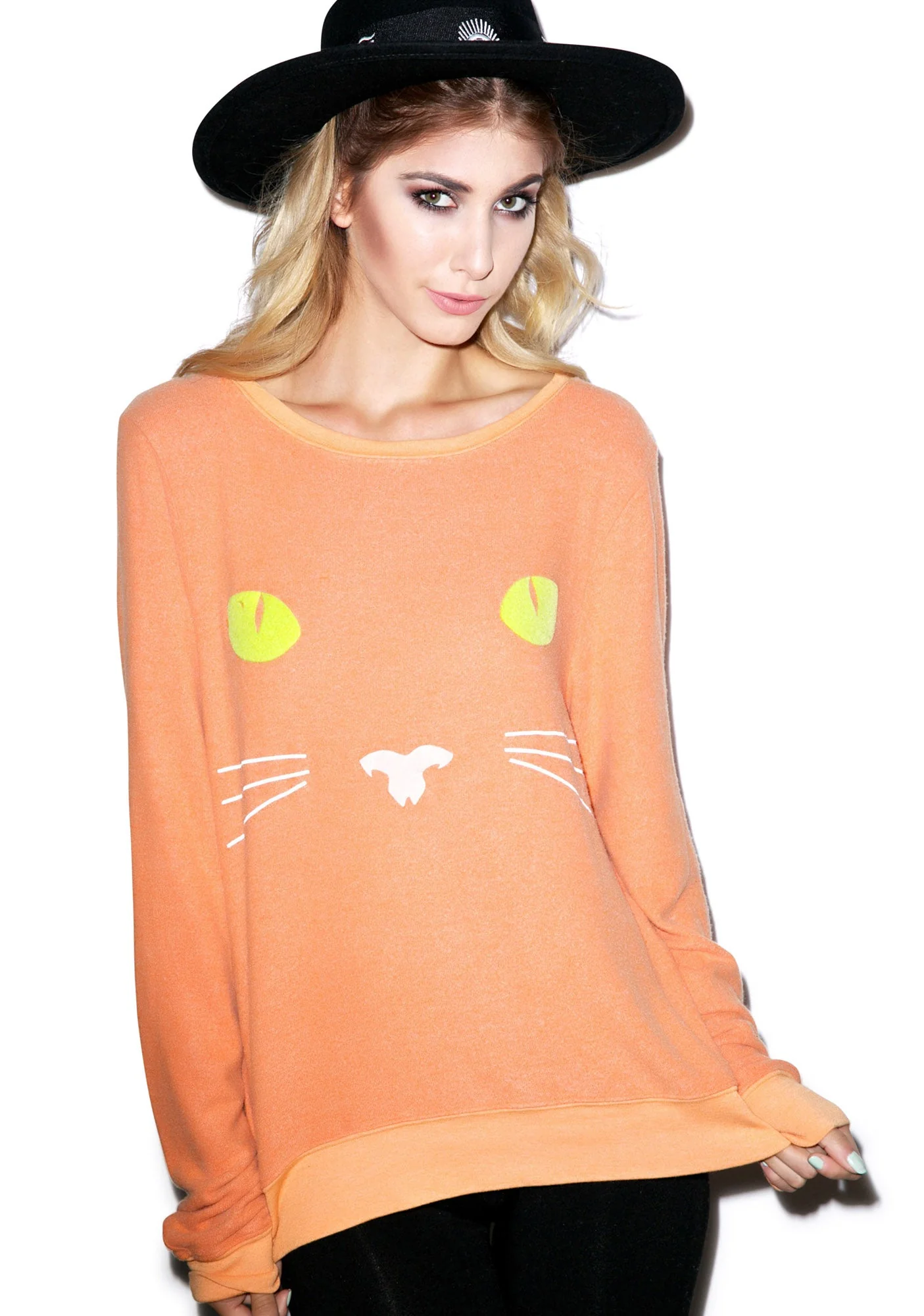 Black Cat Baggy Beach Jumper - Orange - Image 3