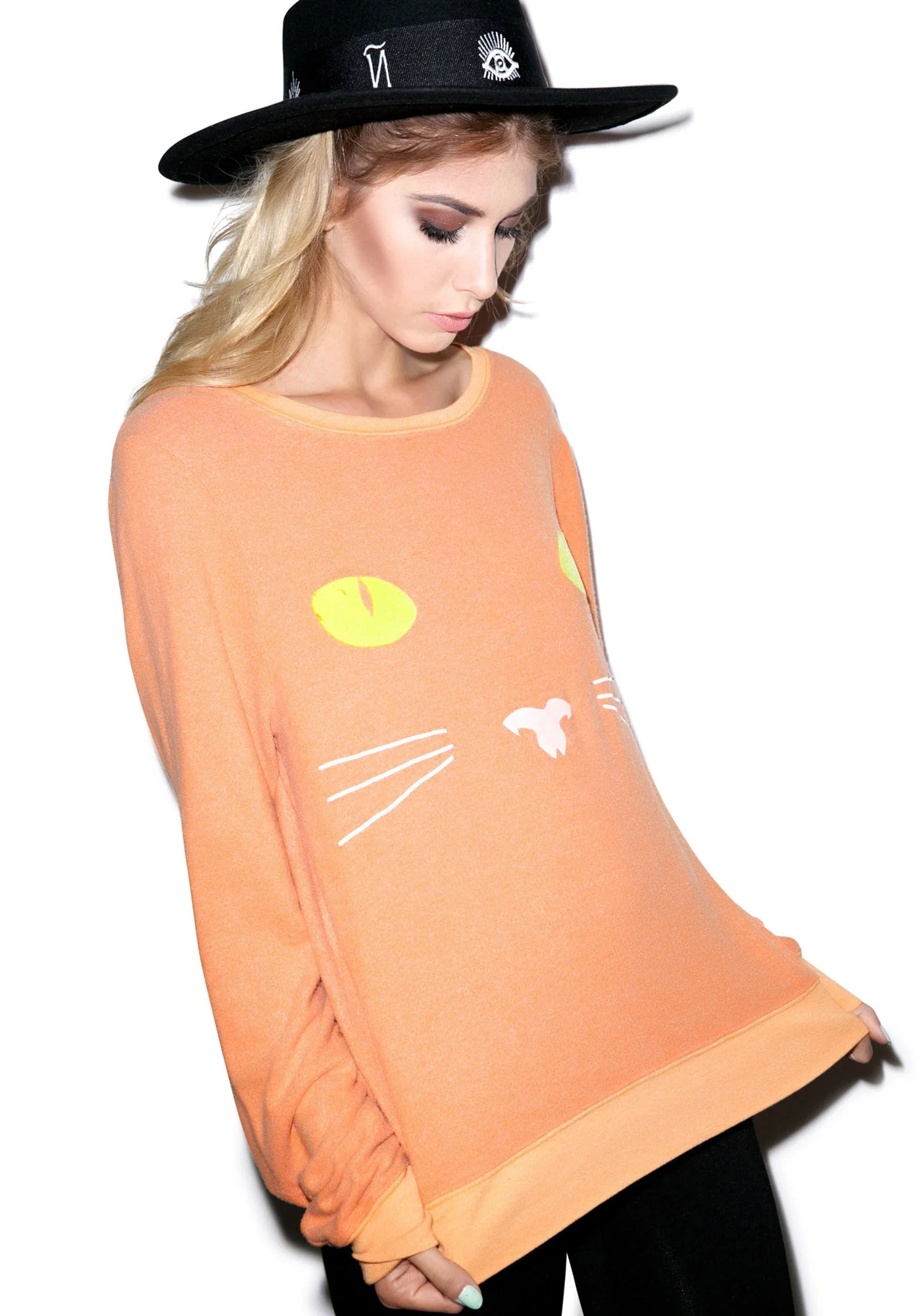 Black Cat Baggy Beach Jumper - Orange - Image 5