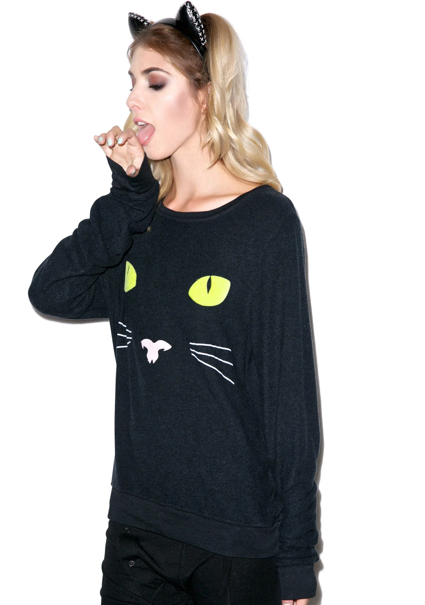 Black Cat Baggy Beach Jumper - Orange - Image 9