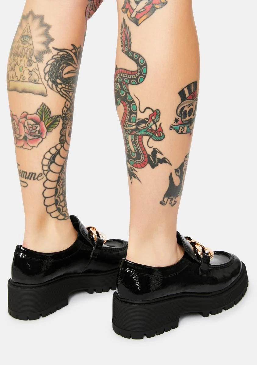 Black Chain Malvern Loafers - Image 4