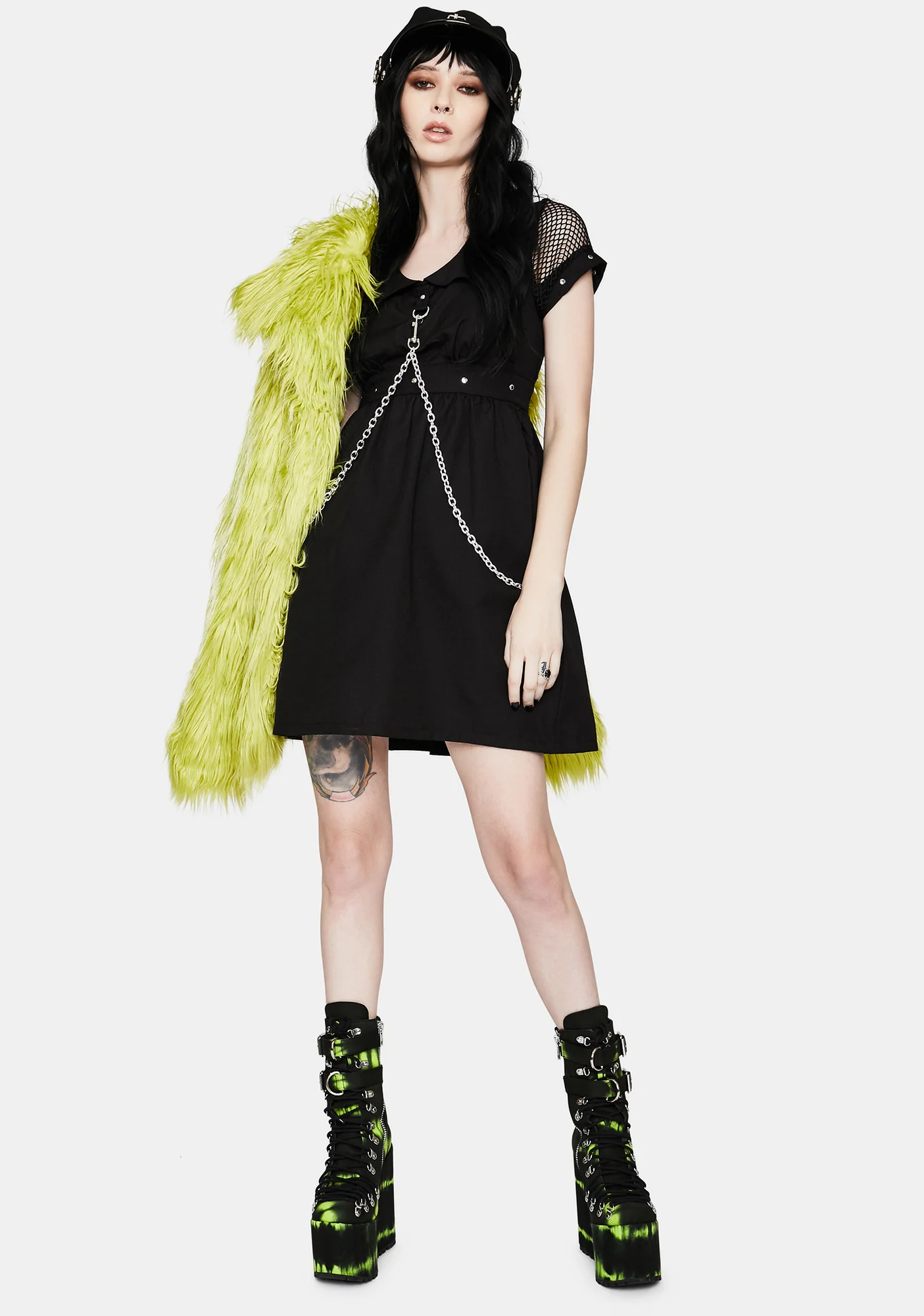 Black Chain Strap Mini Dress - Image 3
