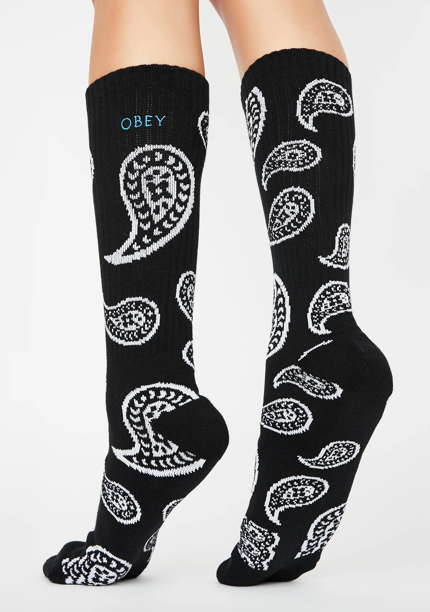 Black Dealer Paisley Crew Socks - Image 3