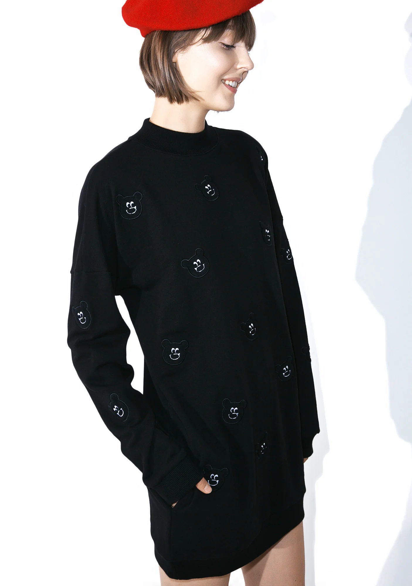 Black Fur Bear Sweatshirt - Image 2