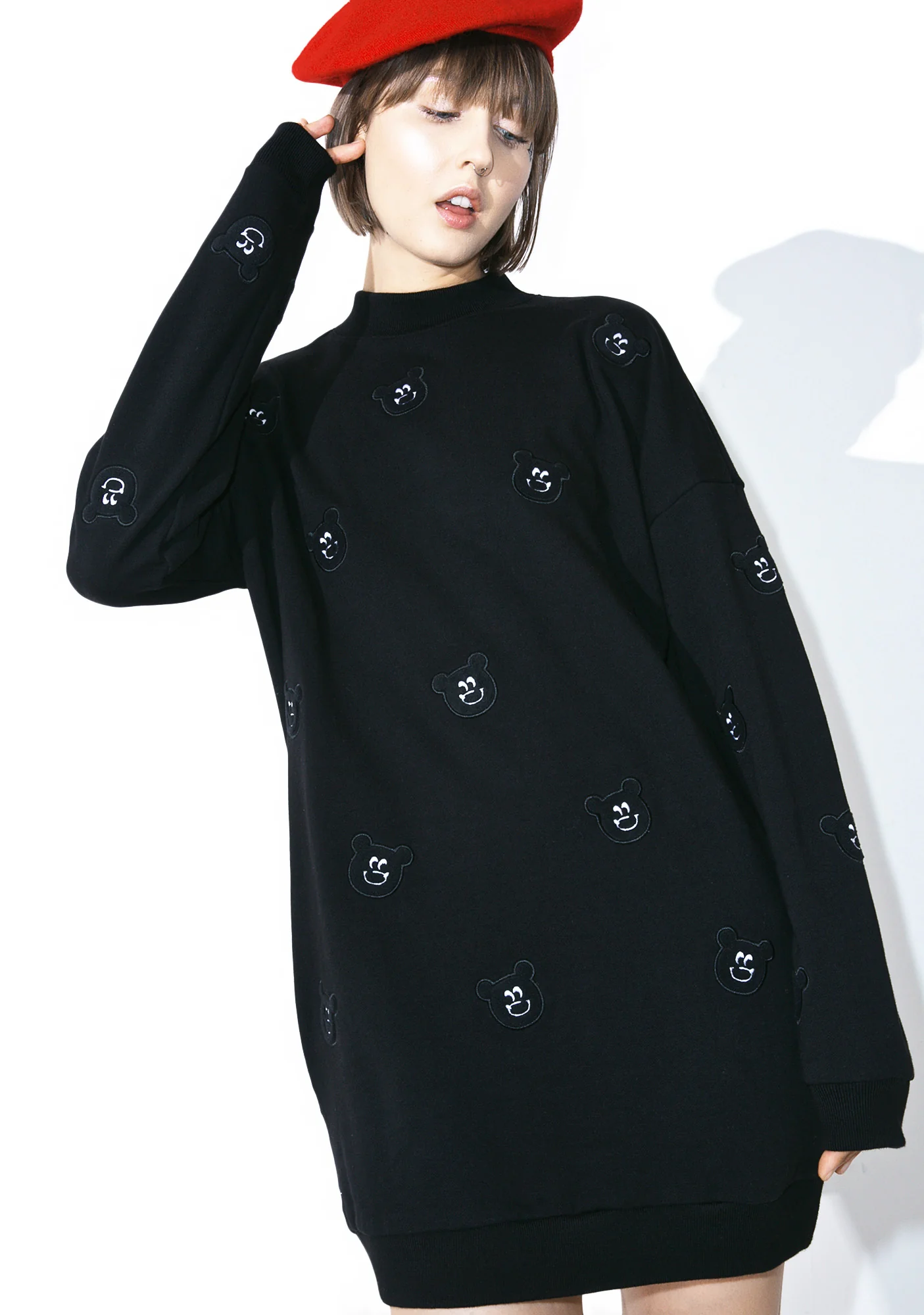 Black Fur Bear Sweatshirt - Image 5