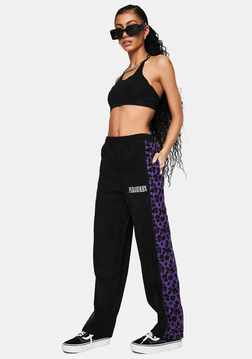 Black Memories Leopard Velour Pants - Image 2