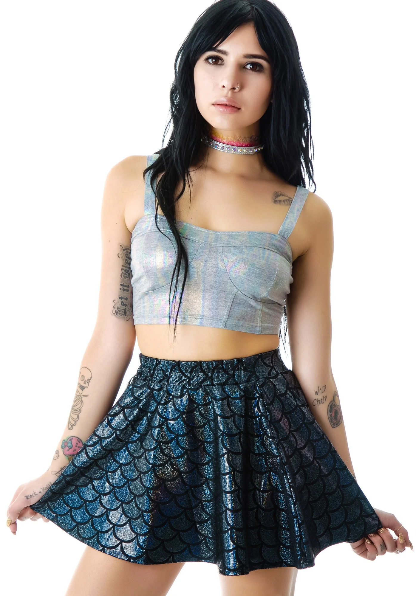 Black Mermaid Skater Skirt - Image 4