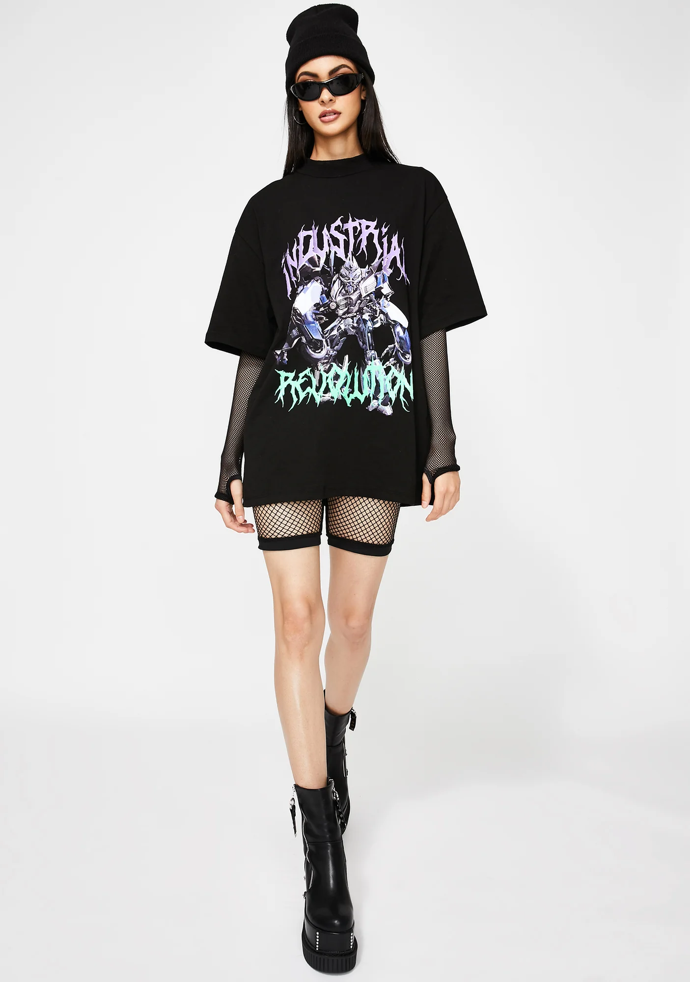 Black Revolution Robot Print T-Shirt - Image 3