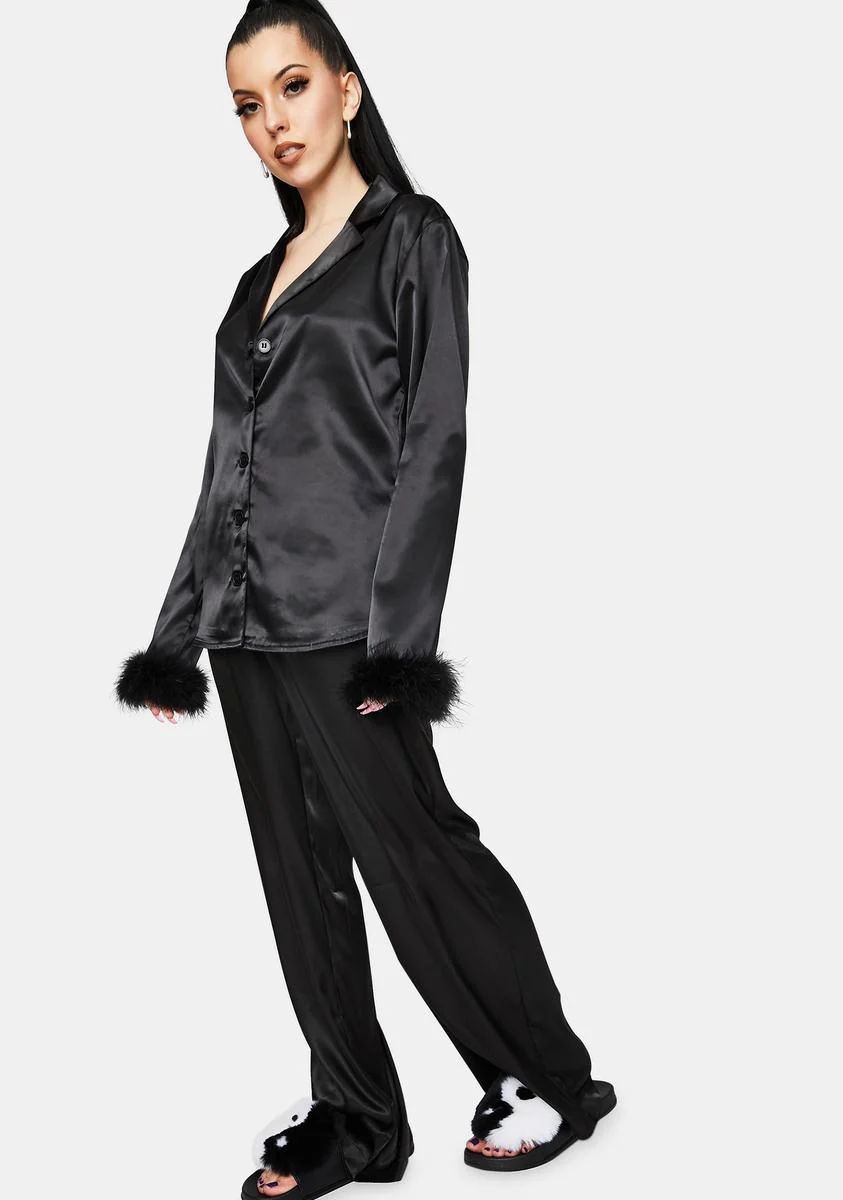 Black Sky Feather Pajamas Pants - Image 3