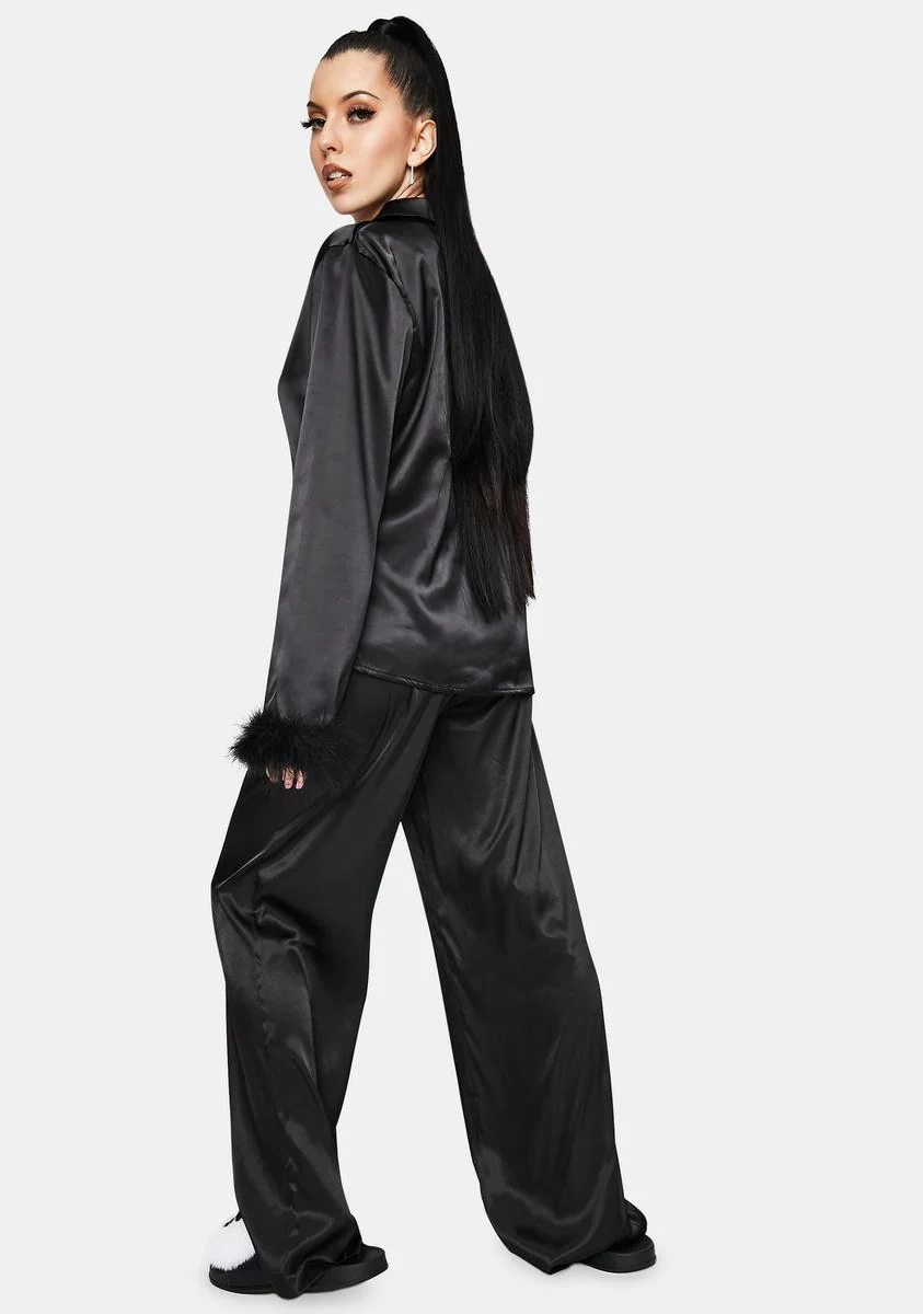 Black Sky Feather Pajamas Pants - Image 4