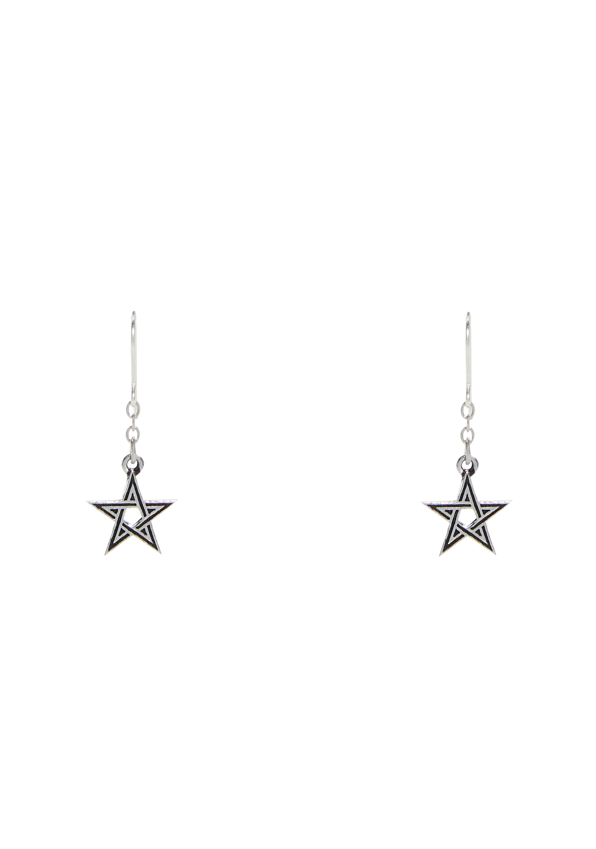 Black Star Drop Earrings - Image 3