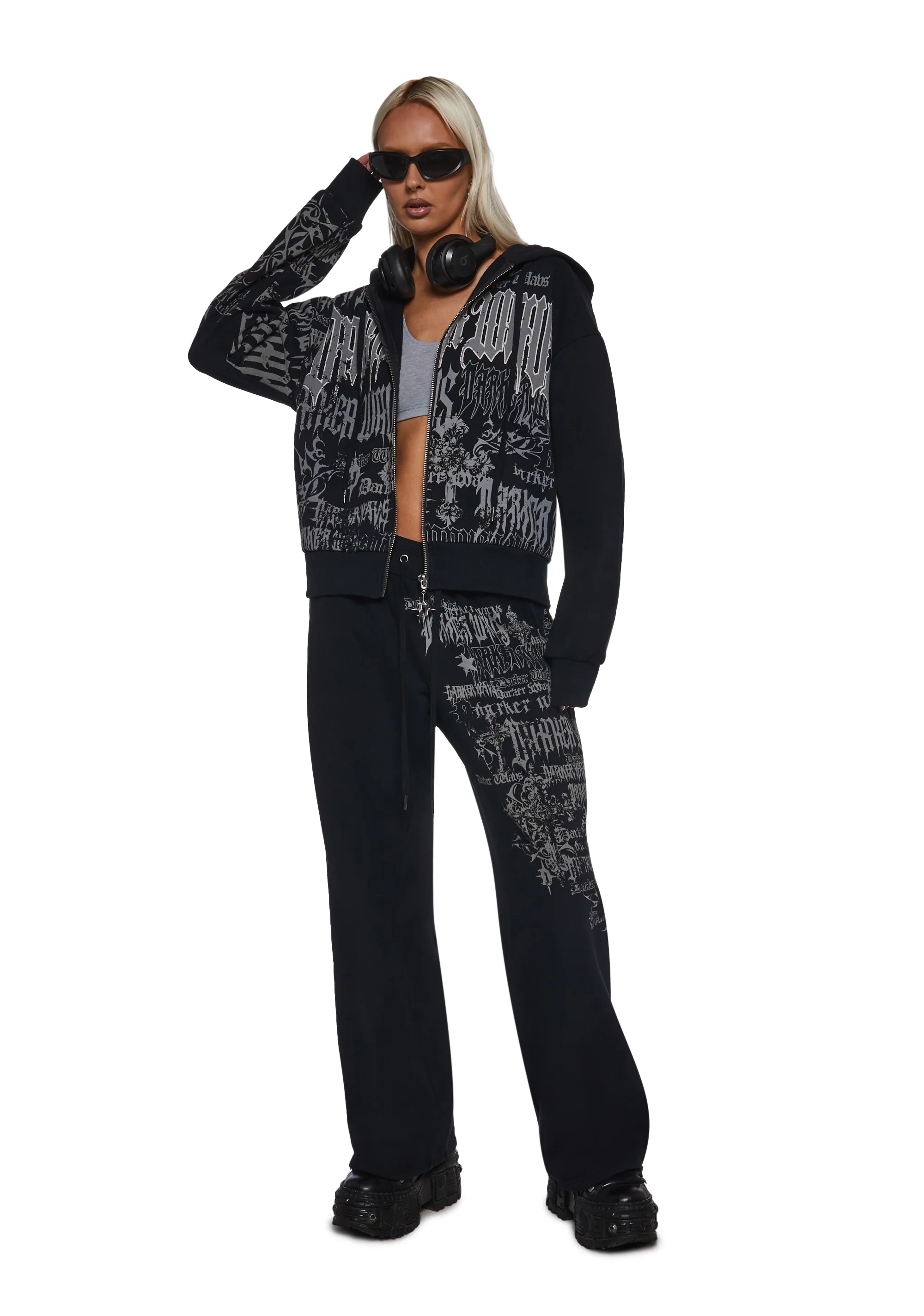 Ego Wide Leg Sweatpants With Graphics - Image 2