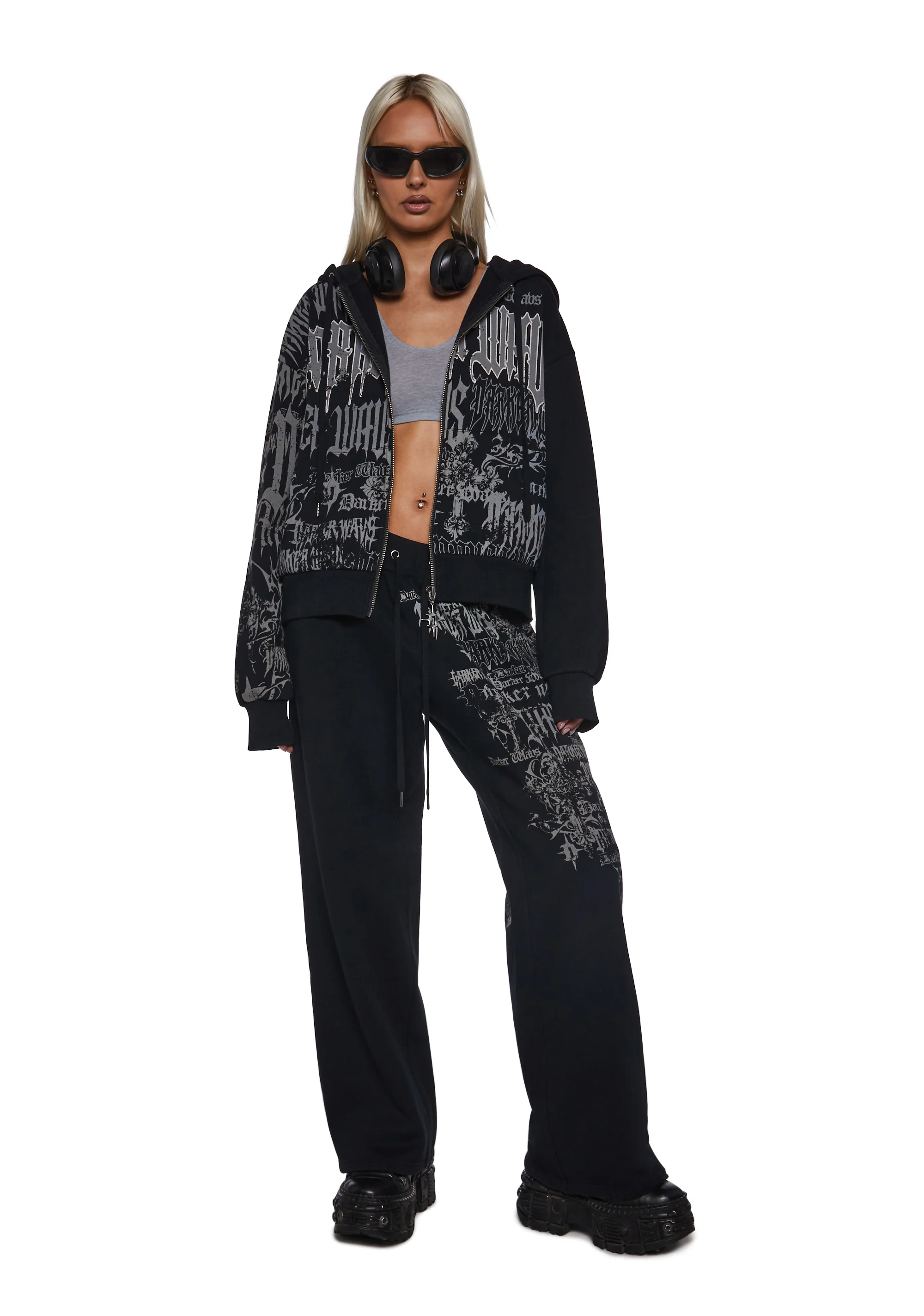 Ego Zip-Up Hoodie With Graphics - Image 2