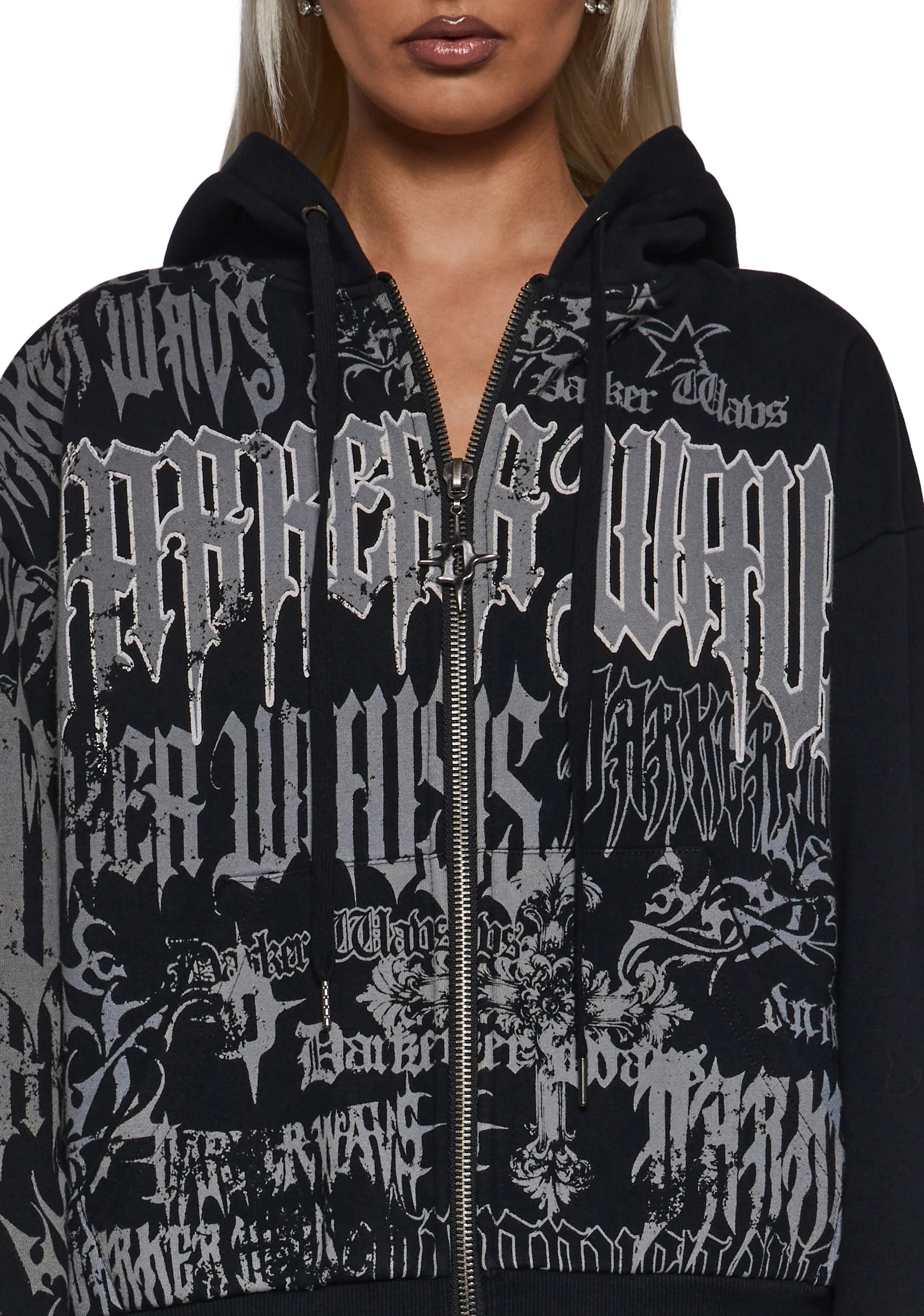 Ego Zip-Up Hoodie With Graphics - Image 5