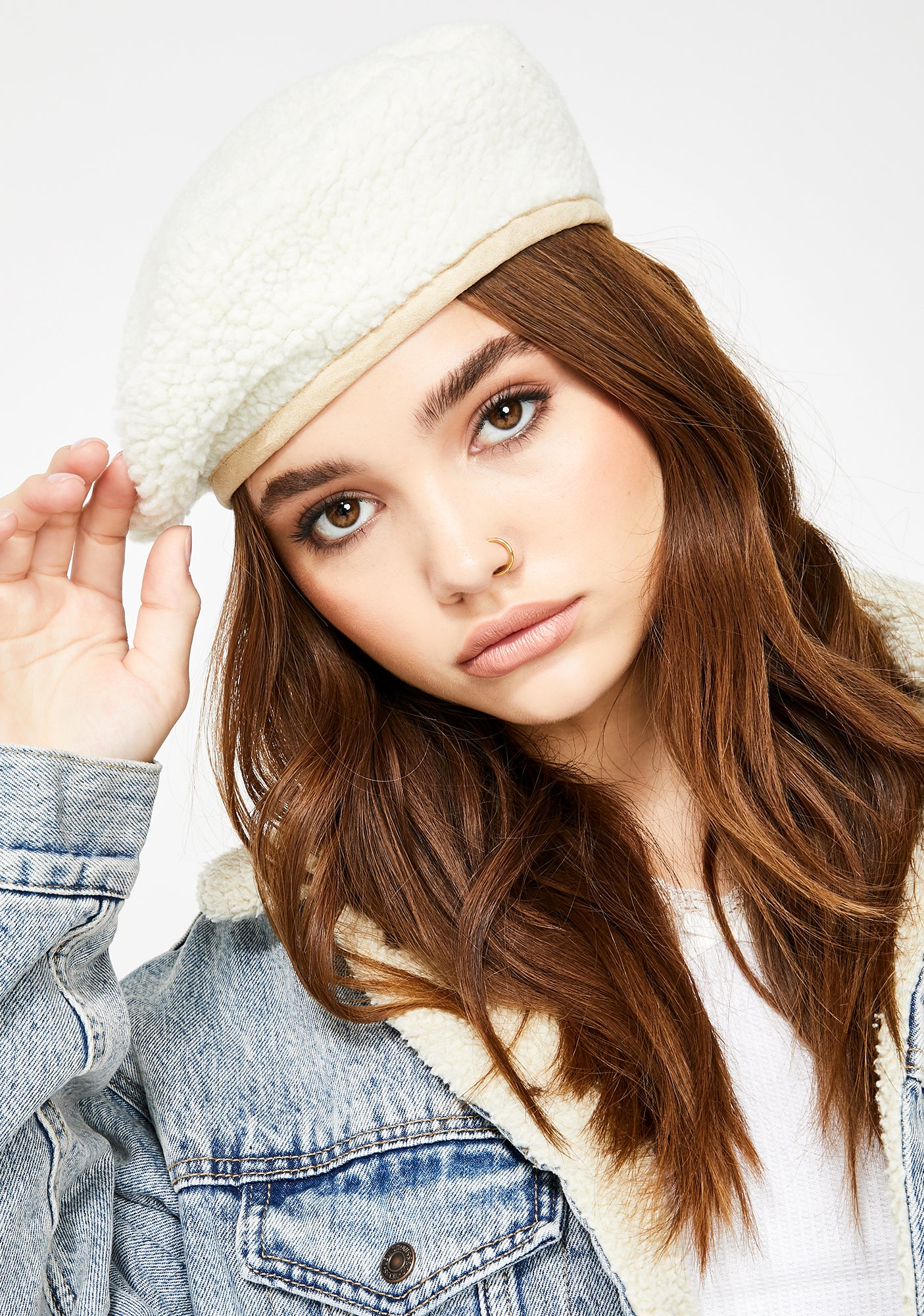 Blanc Baby Don't Herd Me Sherpa Beret - Image 2