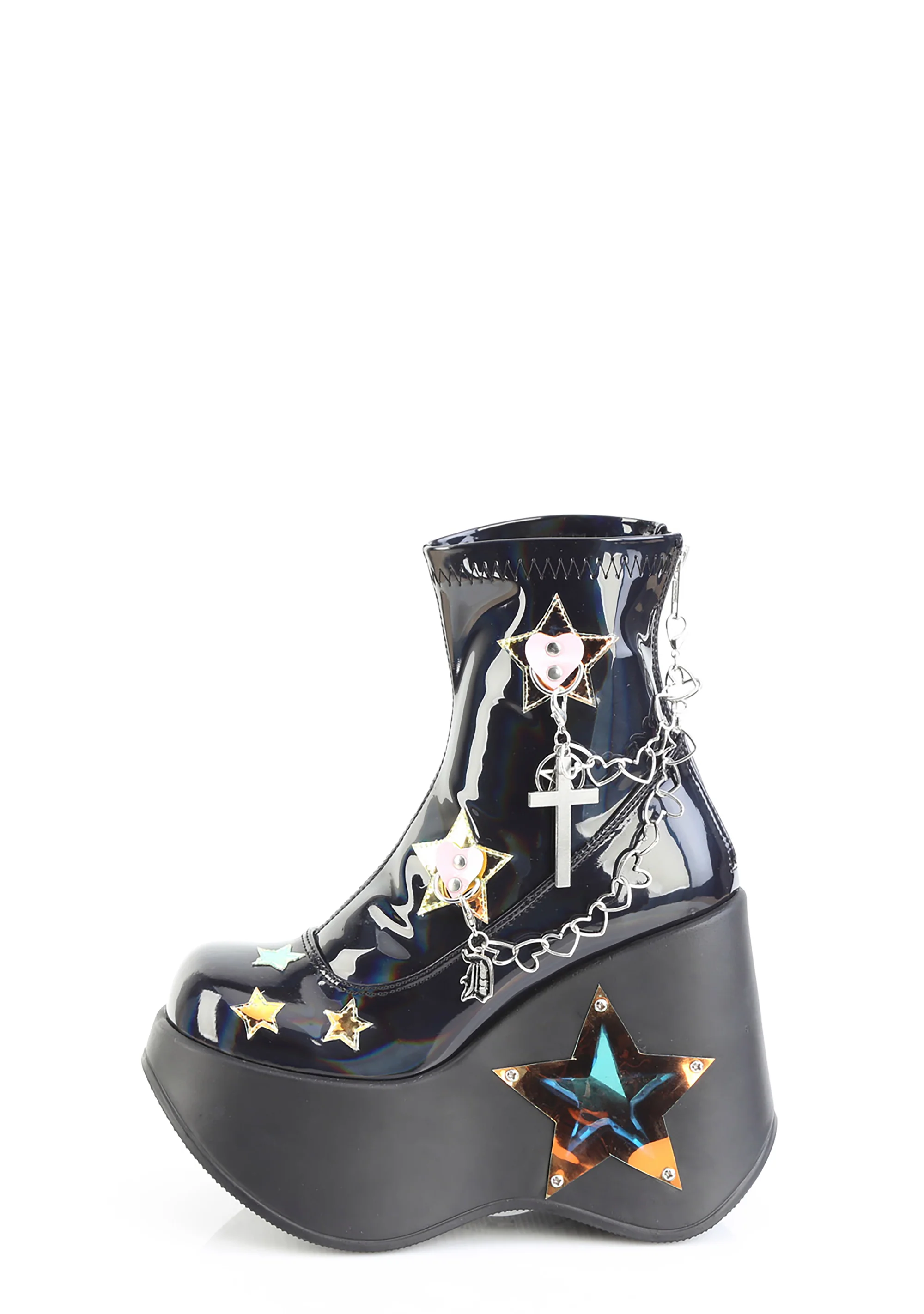 Blaze-108 Platform Wedge LED Light-Up Ankle Boots - Image 2