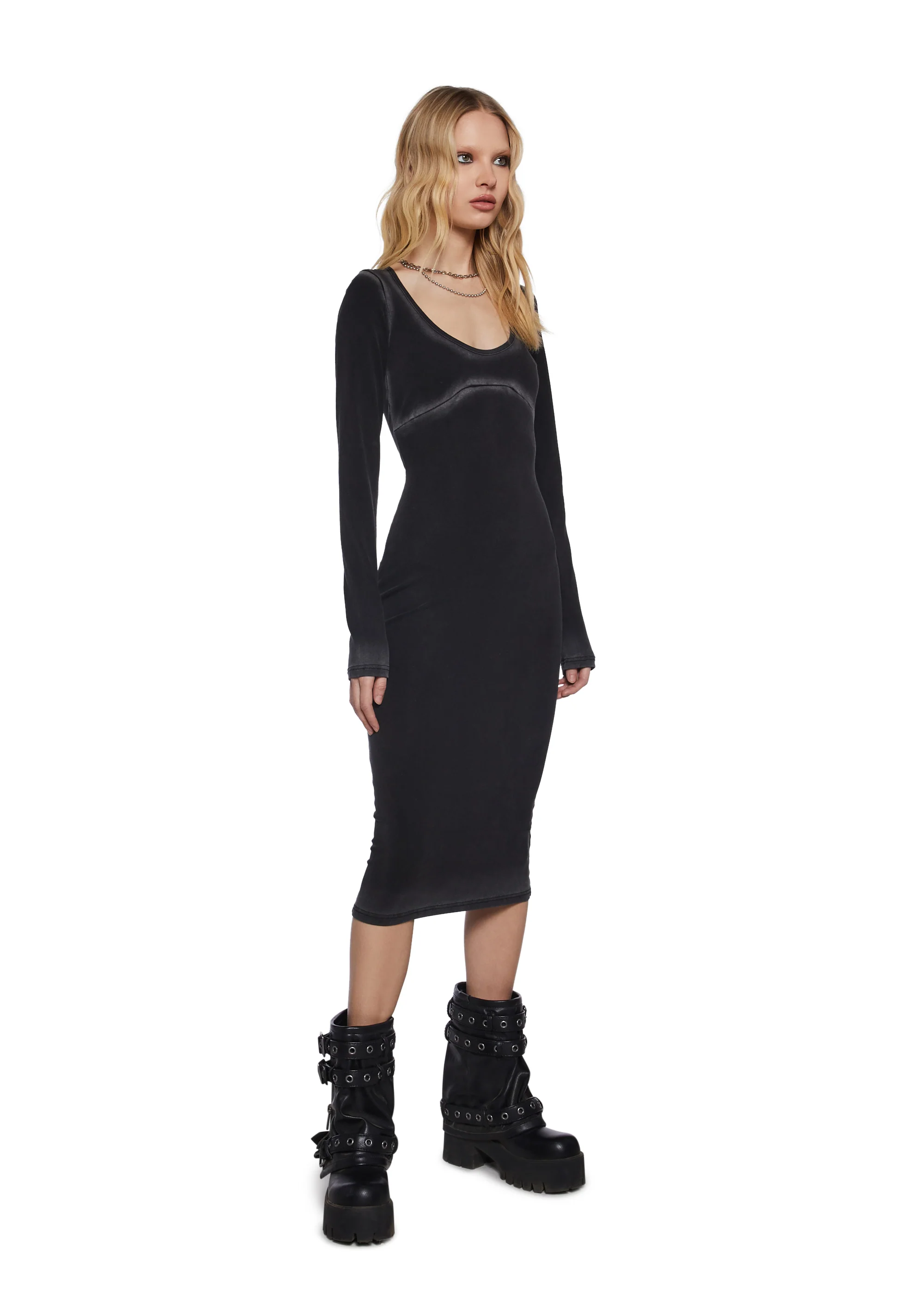 Chord Bleached Midi Dress - Image 3