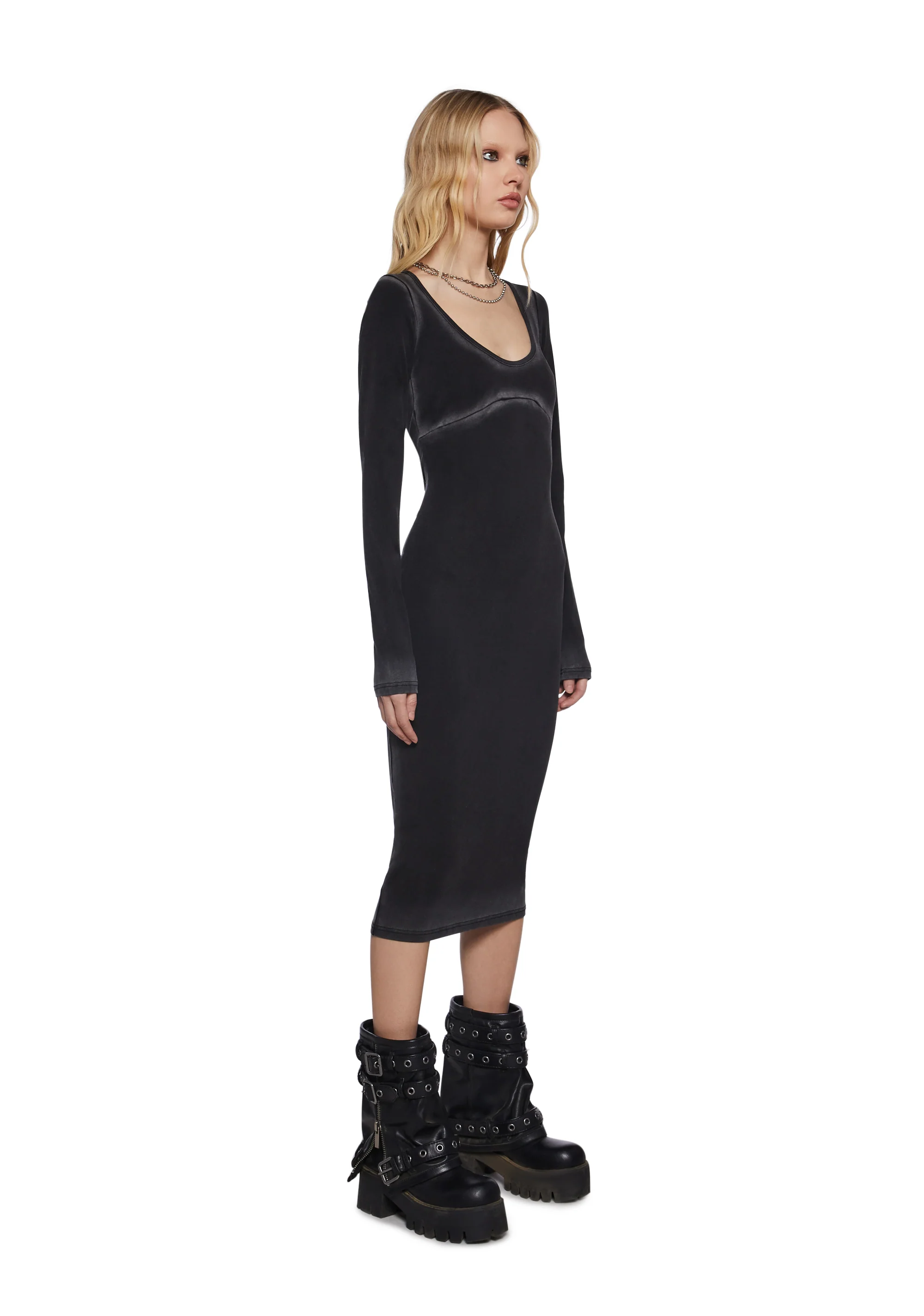 Chord Bleached Midi Dress - Image 5