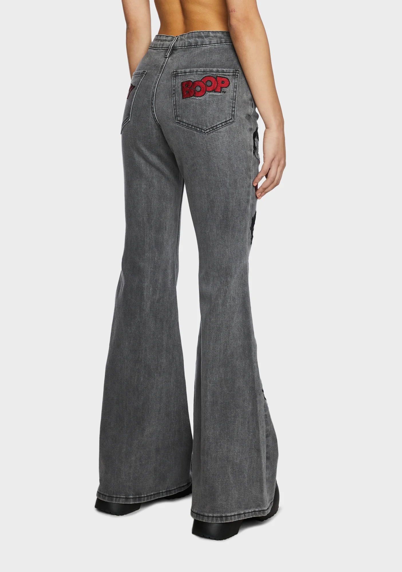 Bling Bling Boop Flare Jeans - Charcoal - Image 4