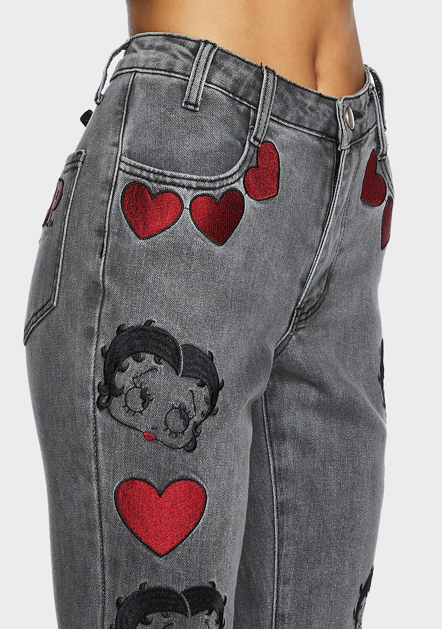 Bling Bling Boop Flare Jeans - Charcoal - Image 6