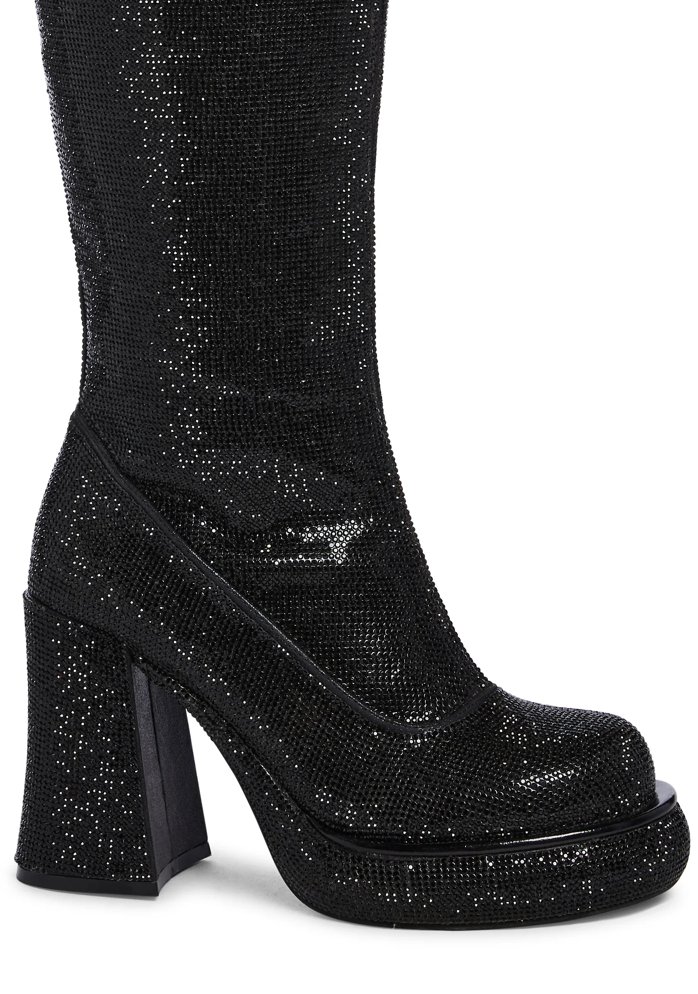 Bling It Up Platform Boots - Black - Image 2
