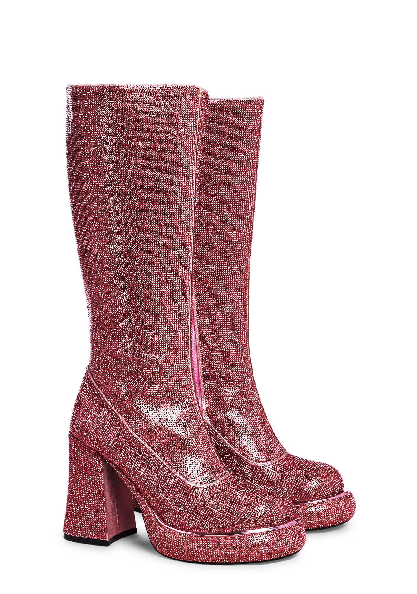 Bling It Up Platform Boots - Pink - Image 3